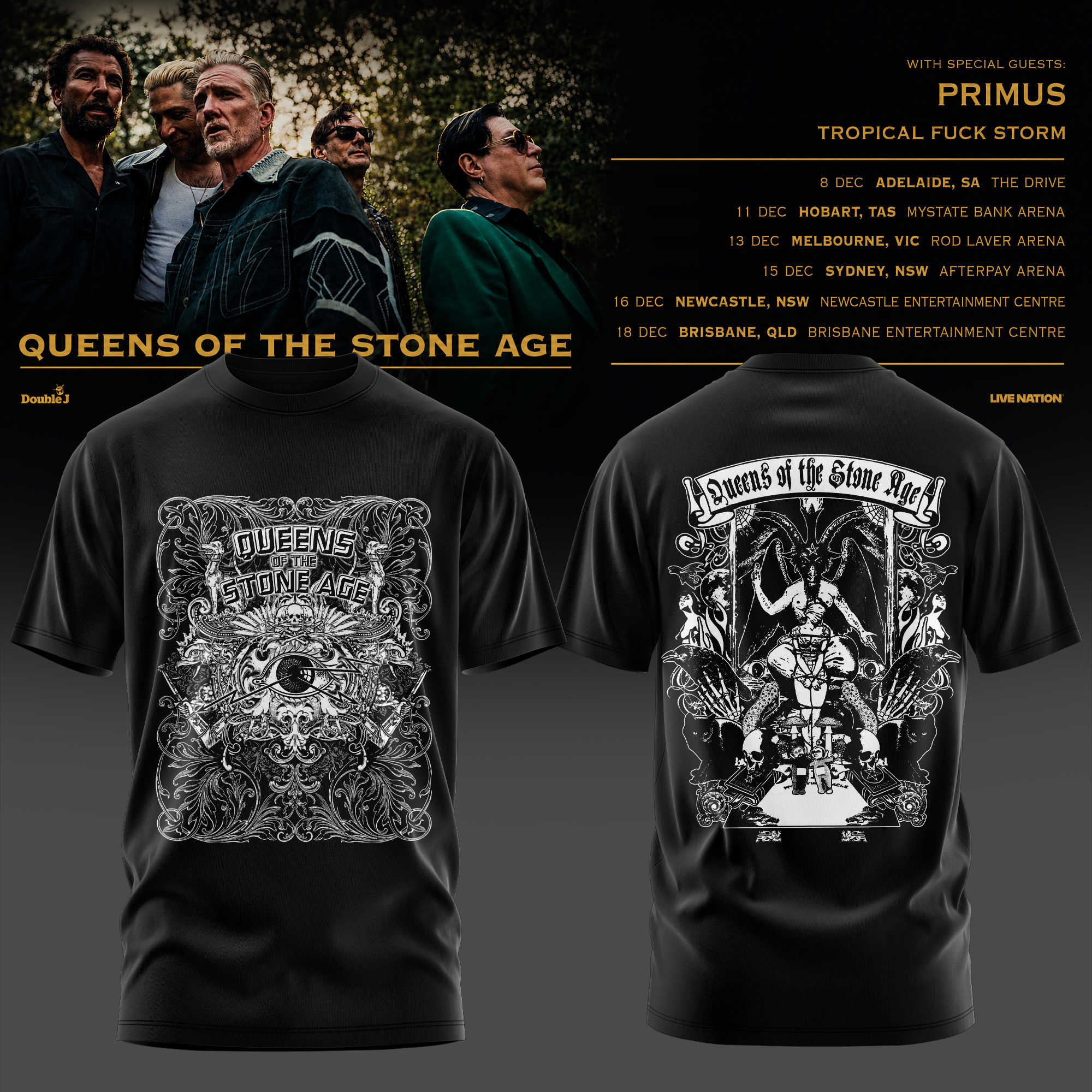 Queens Of The Stone Age Australia Tour 2026 Collection Limited Edition Graphic T Shirt