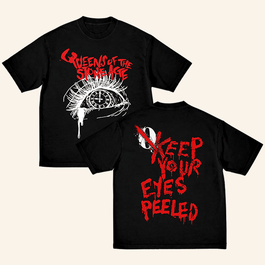 Queens Of The Stone Age Merch Keep Your Eyes Peeled Black TShirt Dudes Gifts