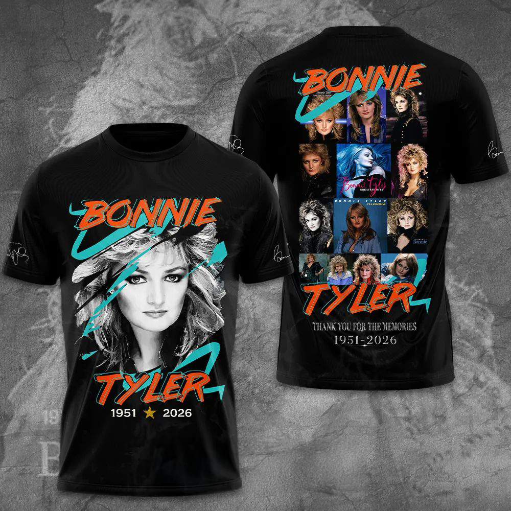 R I P Bonnie Tyler Thank You For The Memories Memorial Graphic T Shirt