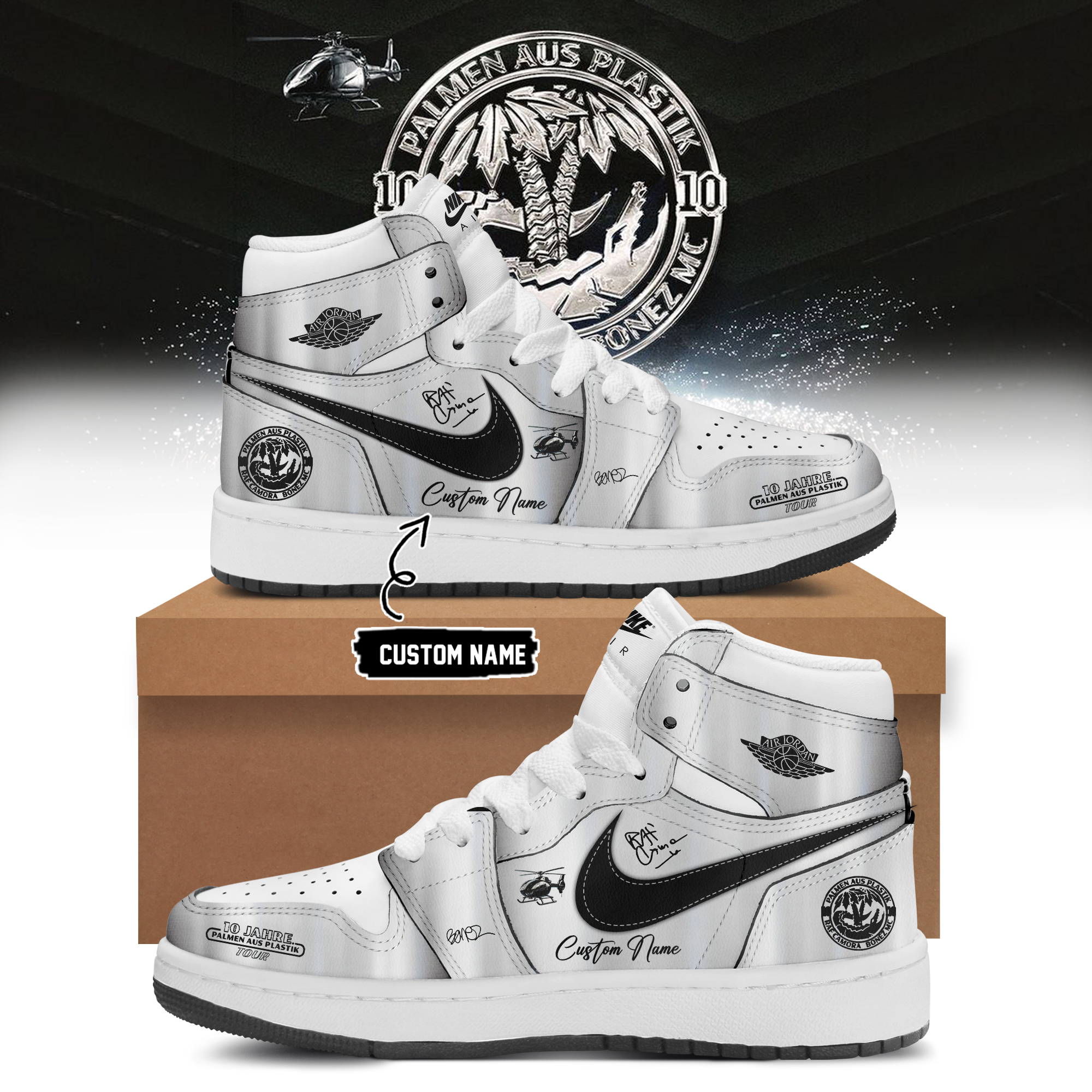 RAF Camora & Bonez MC 10 Jahre Palmen Aus Plastik Tour Collector Edition High Top Shoes