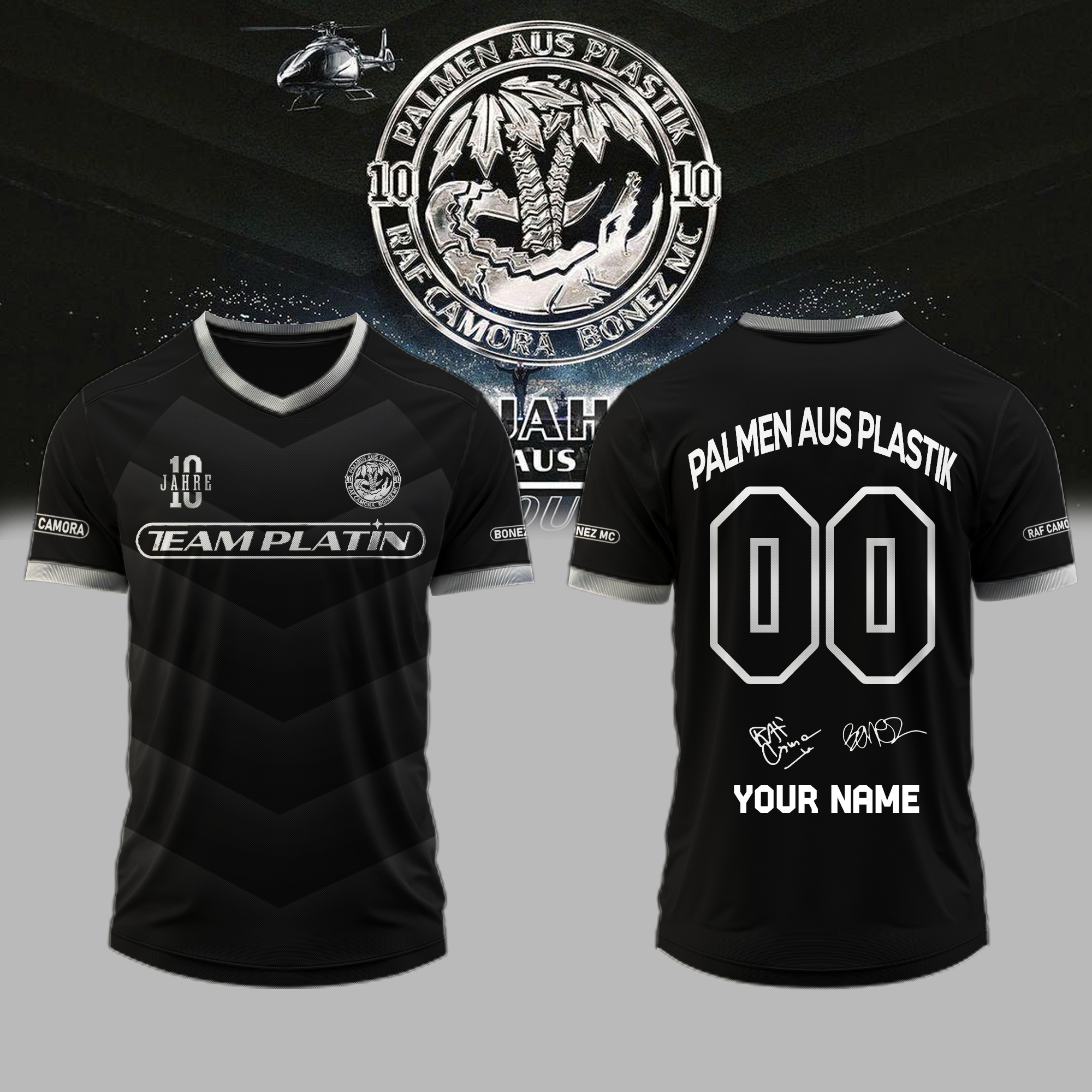 RAF Camora & Bonez MC 10 Jahre Palmen Aus Plastik Tour Custom Name Signature Jersey
