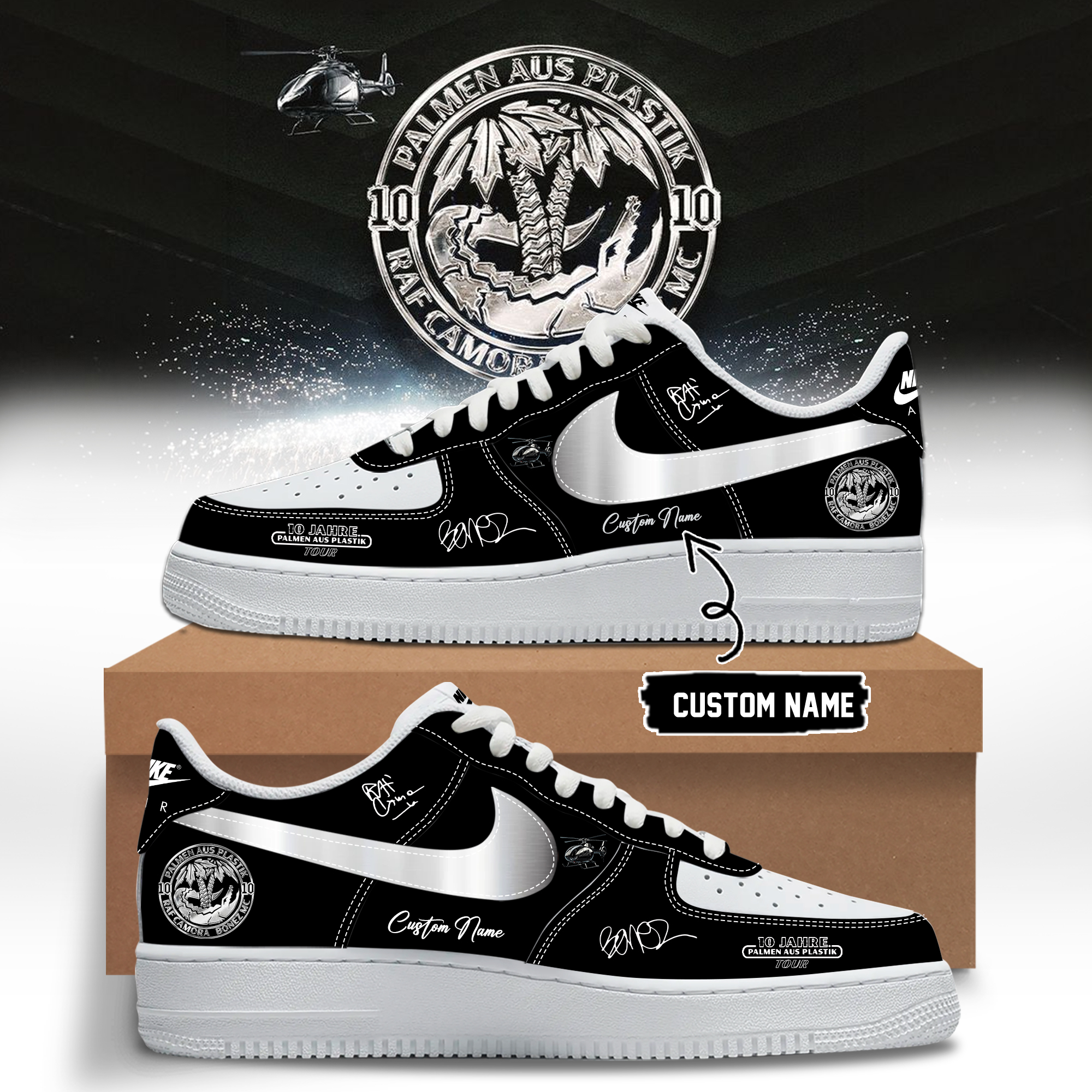 RAF Camora & Bonez MC 10 Jahre Palmen Aus Plastik Tour Limited Release High Top Sneakers