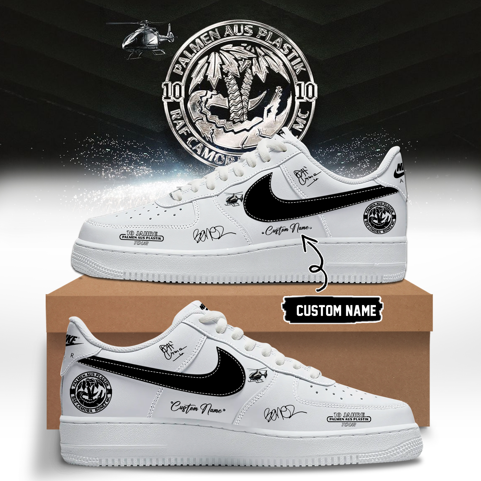 RAF Camora & Bonez MC 10 Jahre Palmen Aus Plastik Tour Premium Concert Sneakers Fan Gift