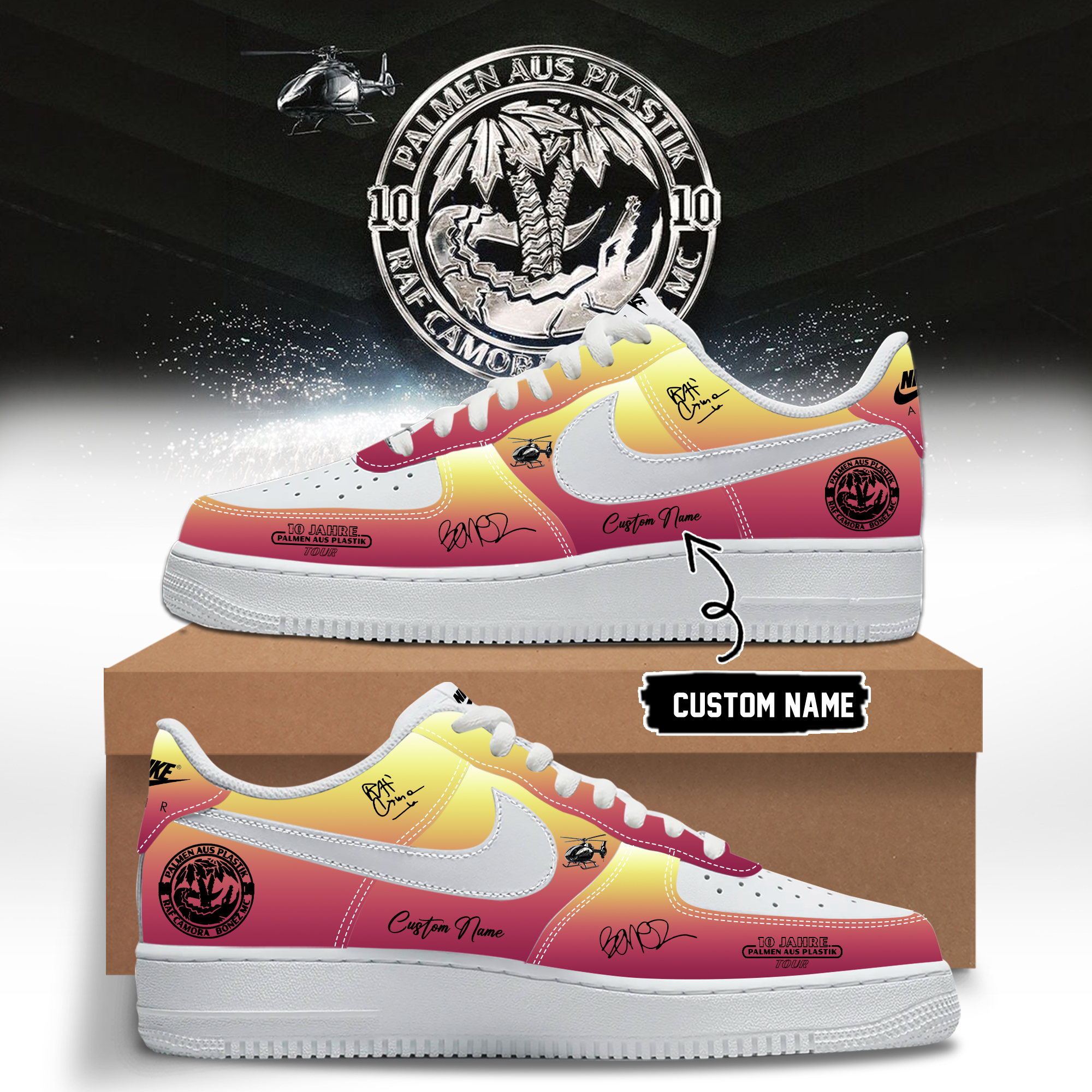 RAF Camora & Bonez MC 10 Jahre Palmen Aus Plastik Tour Premium Fan Footwear