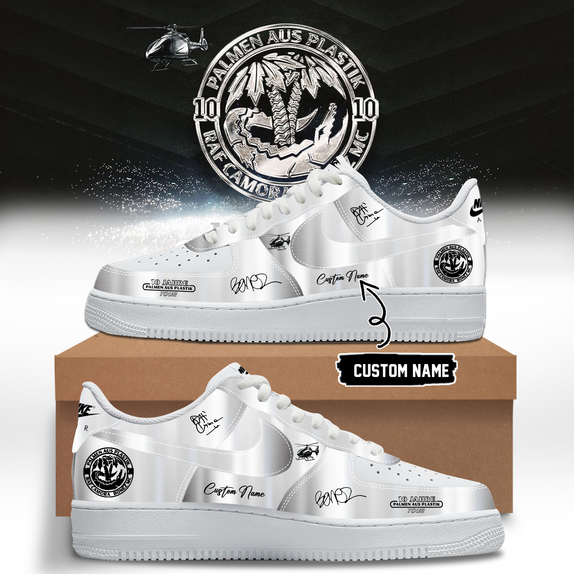 RAF Camora & Bonez MC 10 Jahre Palmen Aus Plastik Tour Premium Signature High Top Sneakers