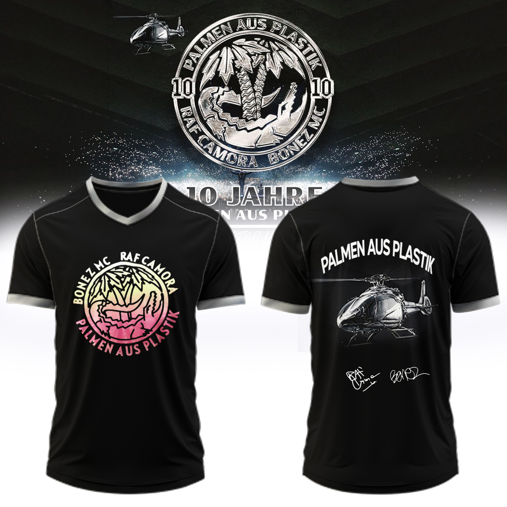 RAF Camora & Bonez MC 10 Jahre Palmen Aus Plastik Tour Premium Signature Sports Jersey