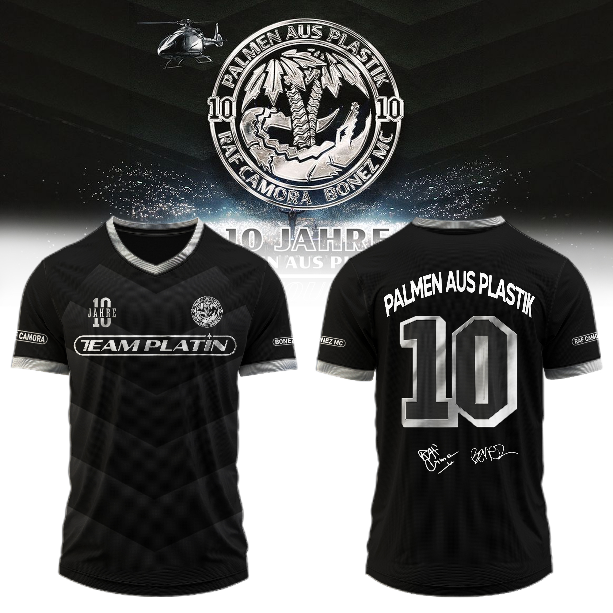 RAF Camora & Bonez MC 10 Jahre Palmen Aus Plastik Tour Signature Fan Baseball Jersey
