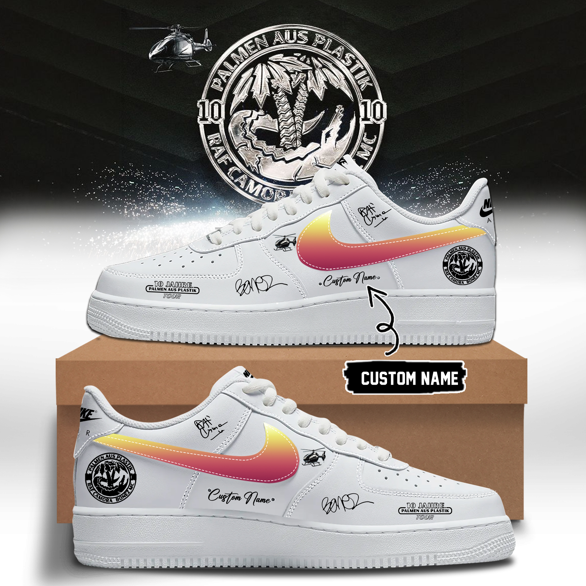RAF Camora & Bonez MC 10 Jahre Palmen Aus Plastik Tour Signature Limited Edition Casual Shoes