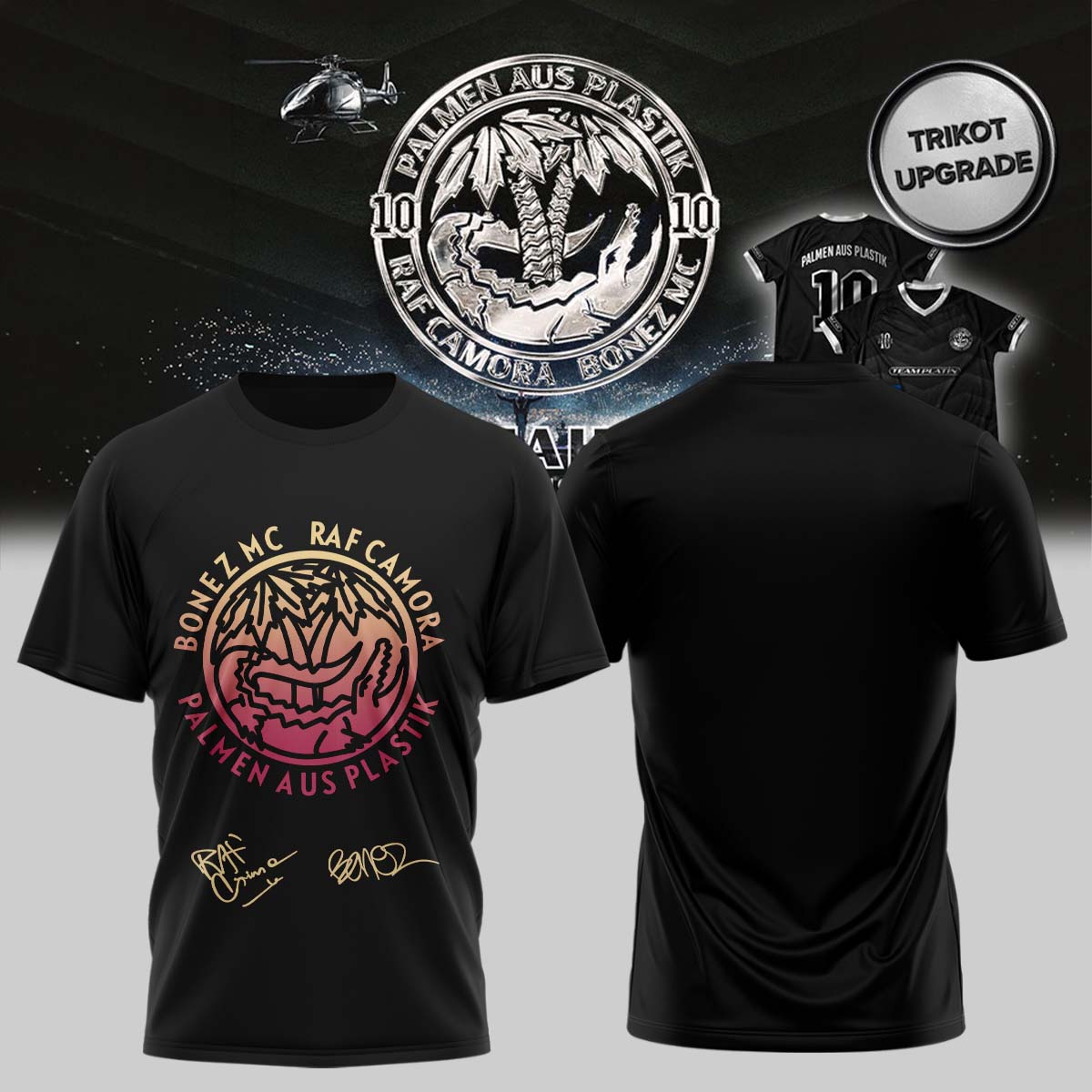 RAF Camora Bonez MC 10 Jahre Palmen Aus Plastik Tour Signed Graphic T Shirt