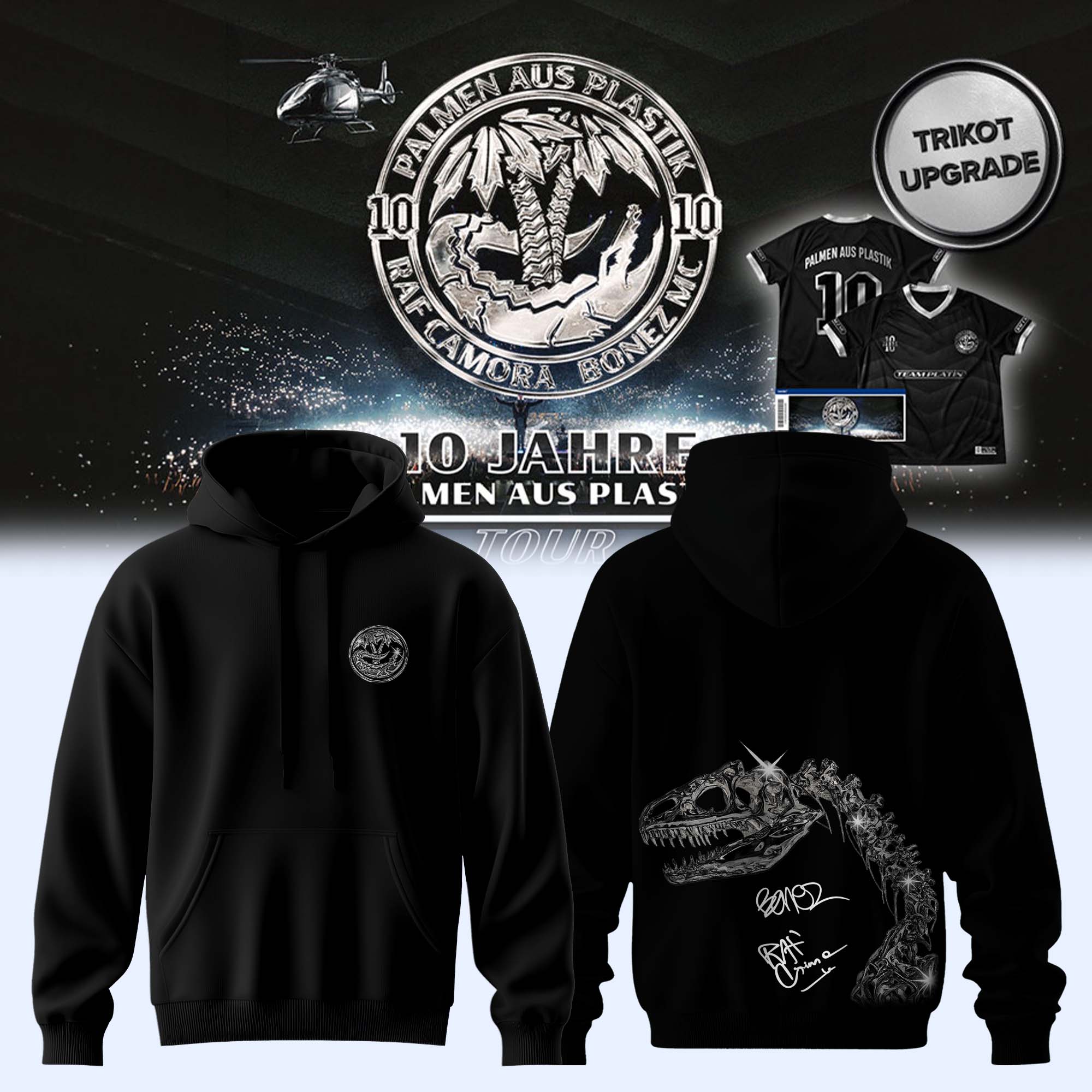 RAF Camora and Bonez MC 10 Jahre Palmen Aus Plastik Tour Collector Concert Hoodie