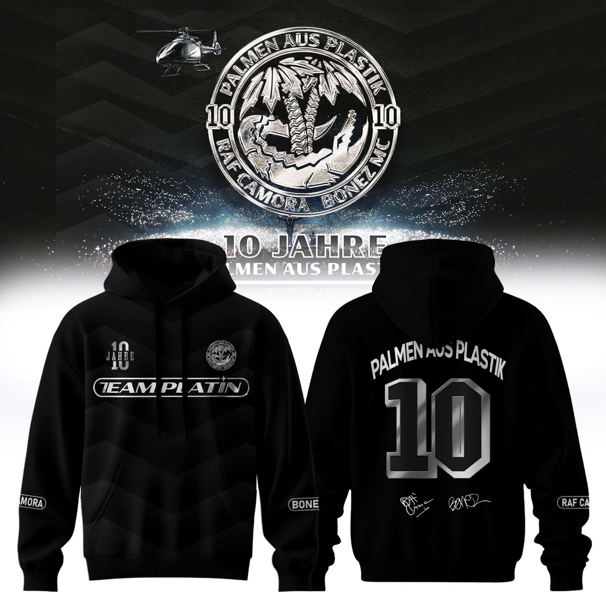 RAF Camora and Bonez MC 10 Jahre Palmen Aus Plastik Tour Collector Edition Signature Hoodie