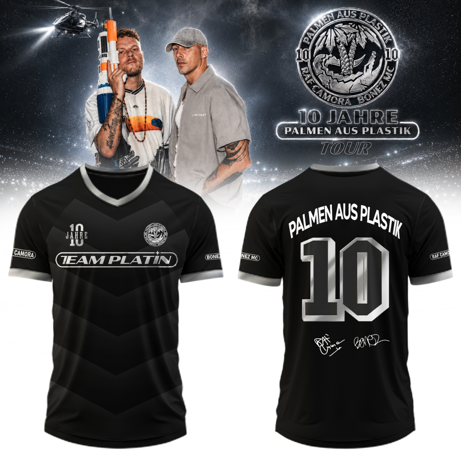 RAF Camora and Bonez MC 10 Jahre Palmen Aus Plastik Tour Collector Edition Sports Jersey