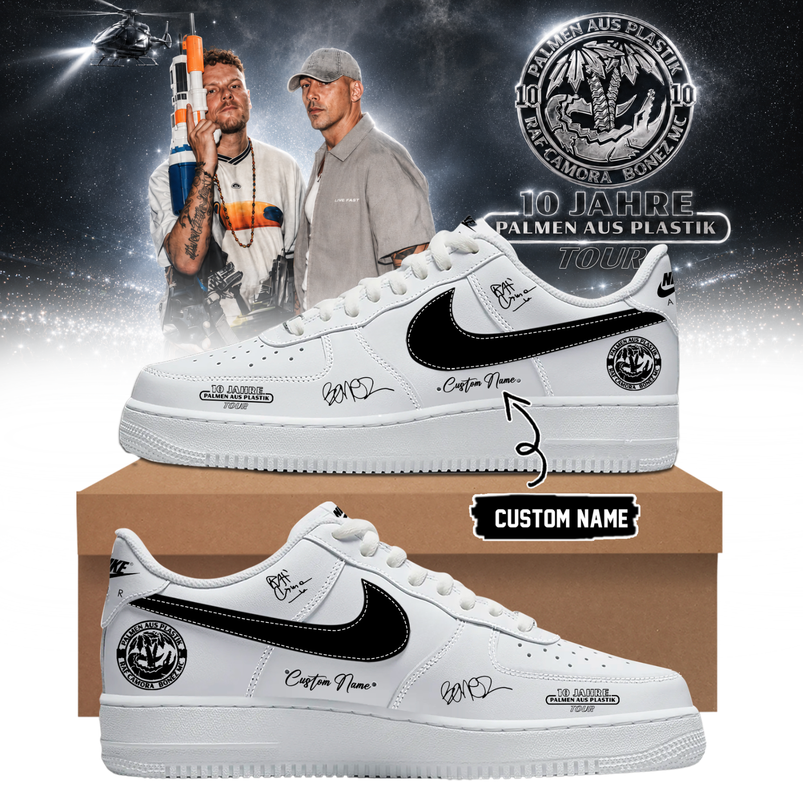 RAF Camora and Bonez MC 10 Jahre Palmen Aus Plastik Tour Limited Edition High Top Sneakers