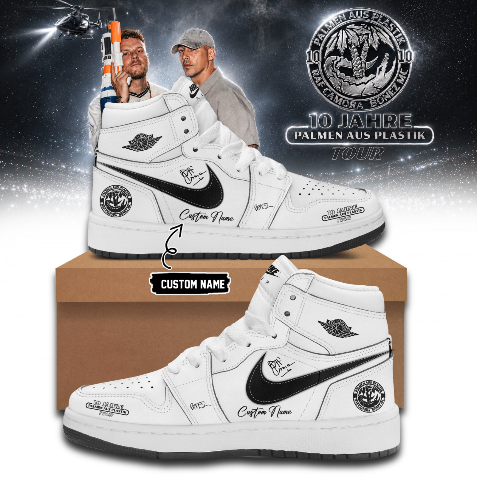RAF Camora and Bonez MC 10 Jahre Palmen Aus Plastik Tour Premium Casual Shoes
