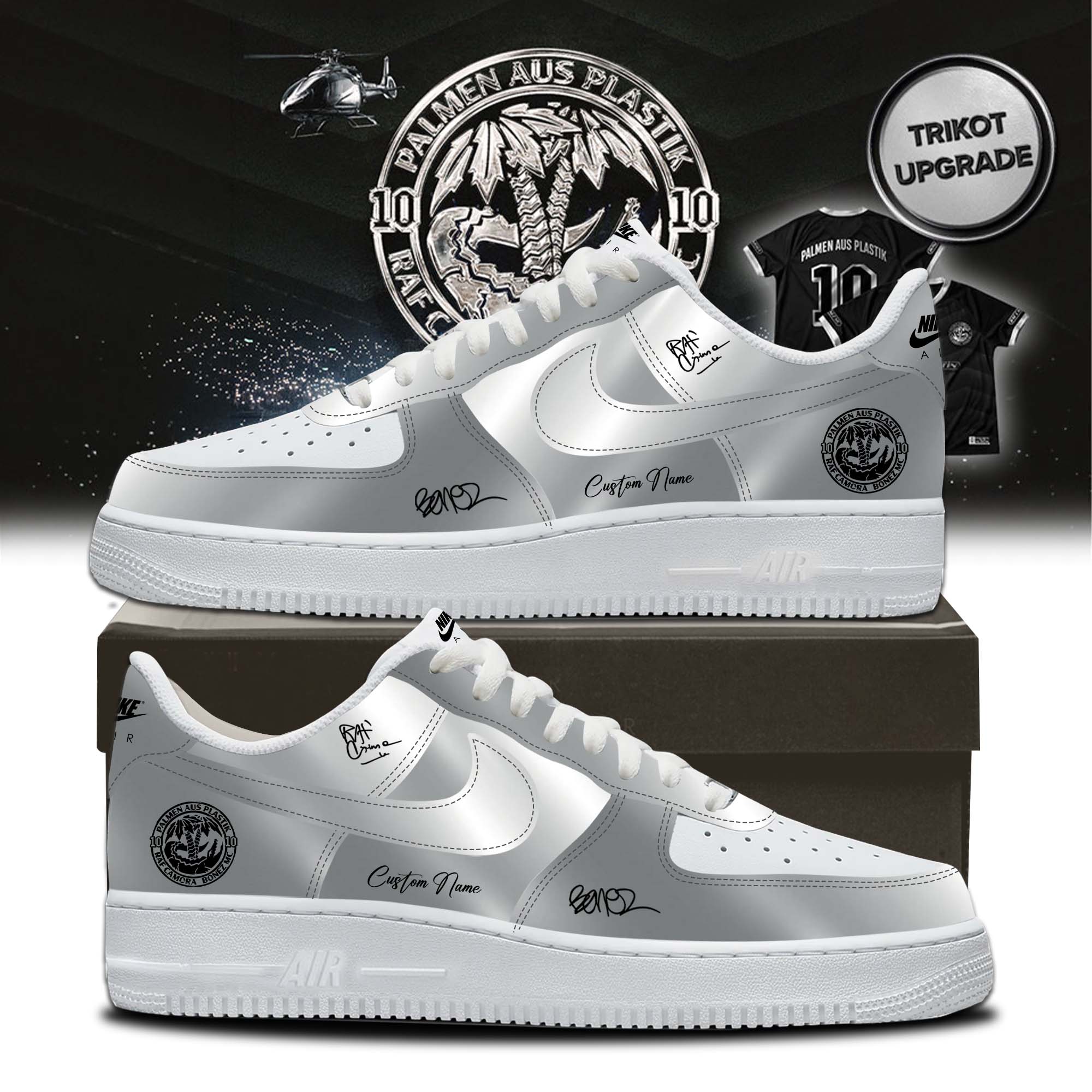 RAF Camora and Bonez MC 10 Jahre Palmen Aus Plastik Tour Signature High Top Sneakers