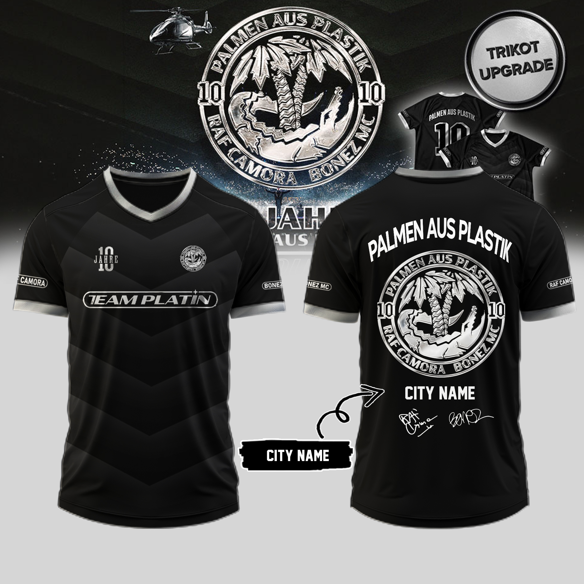 RAF Camora and Bonez MC 10 Jahre Palmen Aus Plastik Tour Signed Custom City Baseball Jersey