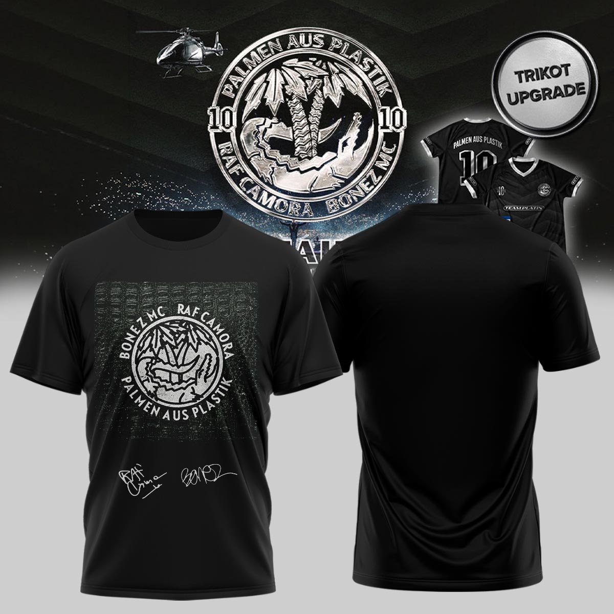 RAF Camora and Bonez MC 10 Jahre Palmen Aus Plastik Tour Signed Limited Edition Graphic T Shirt