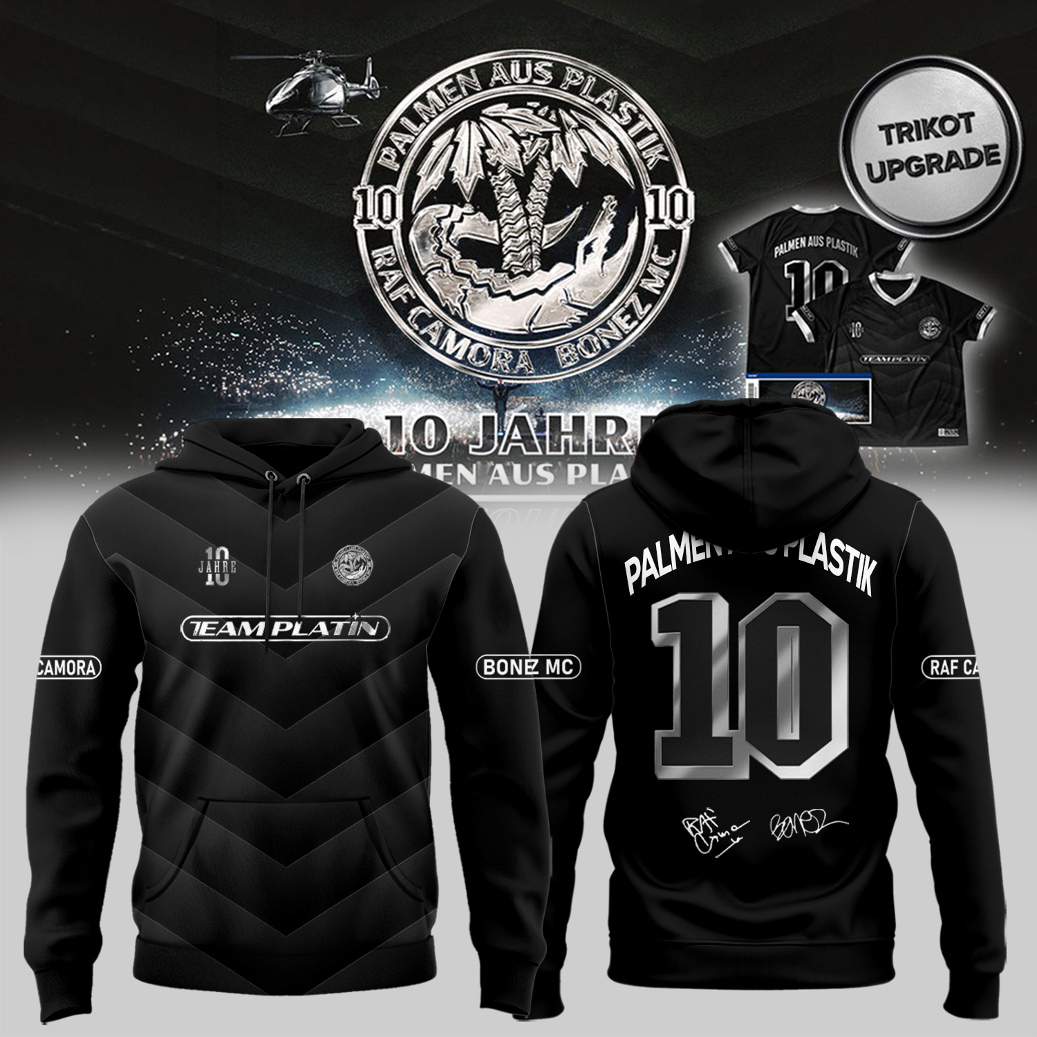 RAF Camora and Bonez MC 10 Jahre Palmen Aus Plastik Tour Signed Limited Edition Hoodie