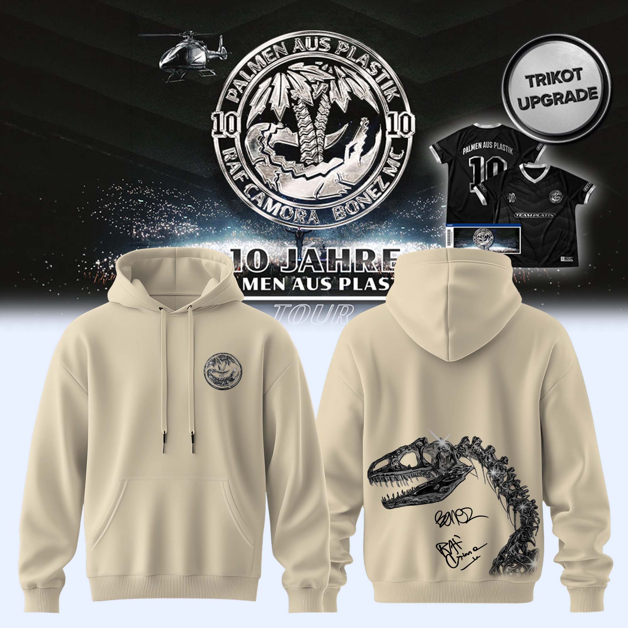 RAF Camora and Bonez MC 10 Jahre Palmen Aus Plastik Tour Vintage Music Hoodie