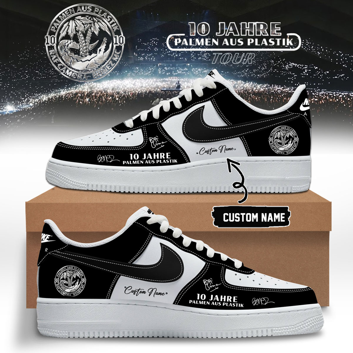 RAF Camora and Bonez MC 10 Jahre Palmen Aus Plastik Tour World Tour Premium Casual Shoes