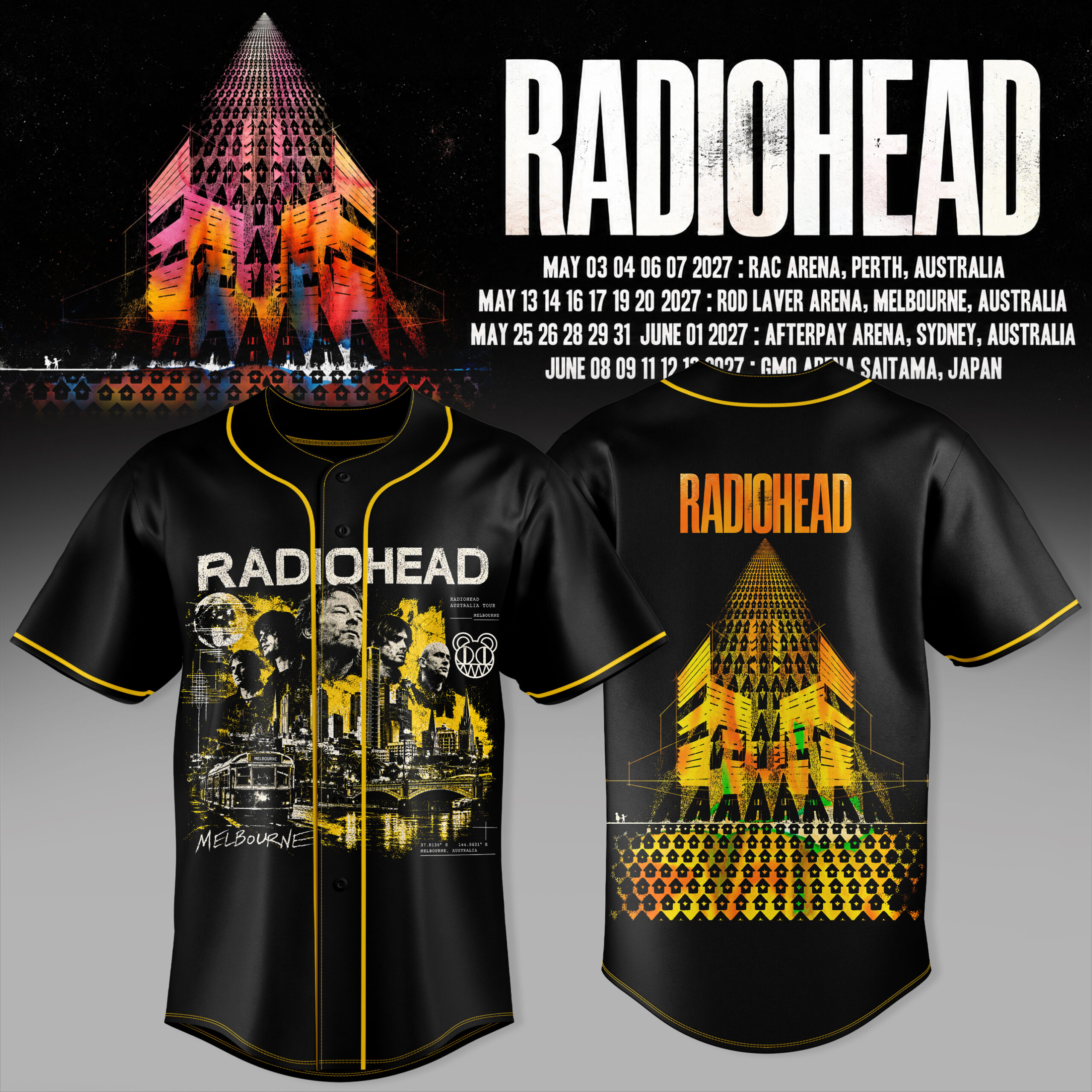 Radiohead 2027 Tour Melbourne Graphic Jersey Australia Rock Fan Wear 1 - Unicasport Radiohead 2027 Tour Melbourne Graphic Jersey Australia Rock Fan Wear