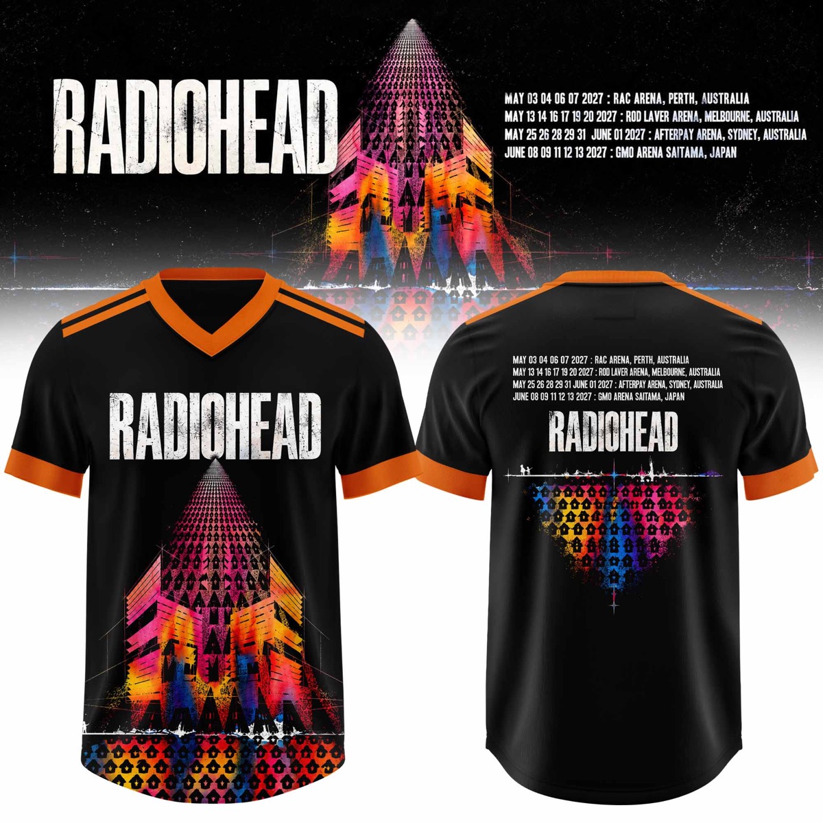 Radiohead Australia Tour 2027 Football Jersey Black Neon Graphic All Over Print Fan Edition 1 - Unicasport Radiohead Australia Tour 2027 Football Jersey Black Neon Graphic All Over Print Fan Edition