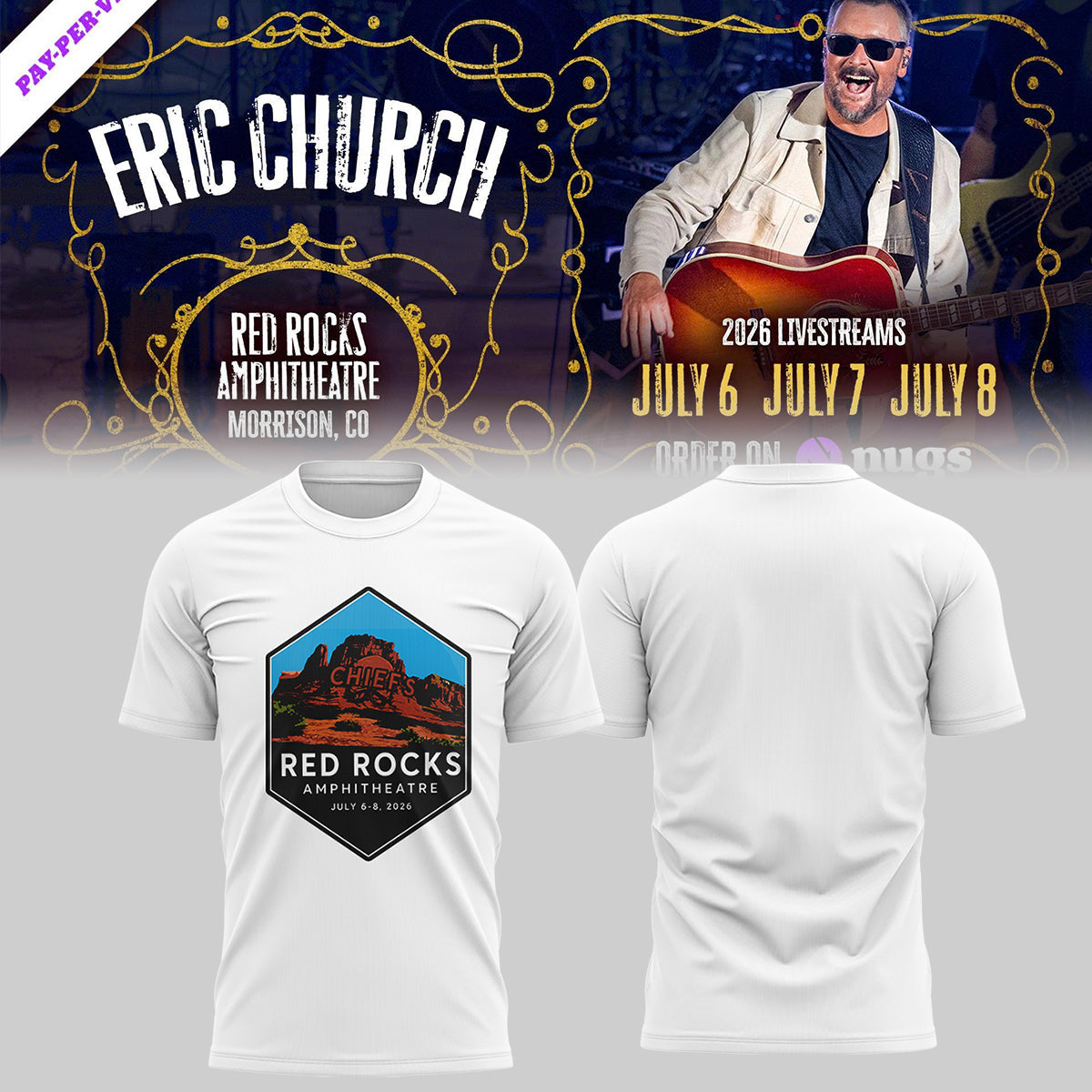 Red Rocks Amphitheatre Vintage Concert Graphic T Shirt