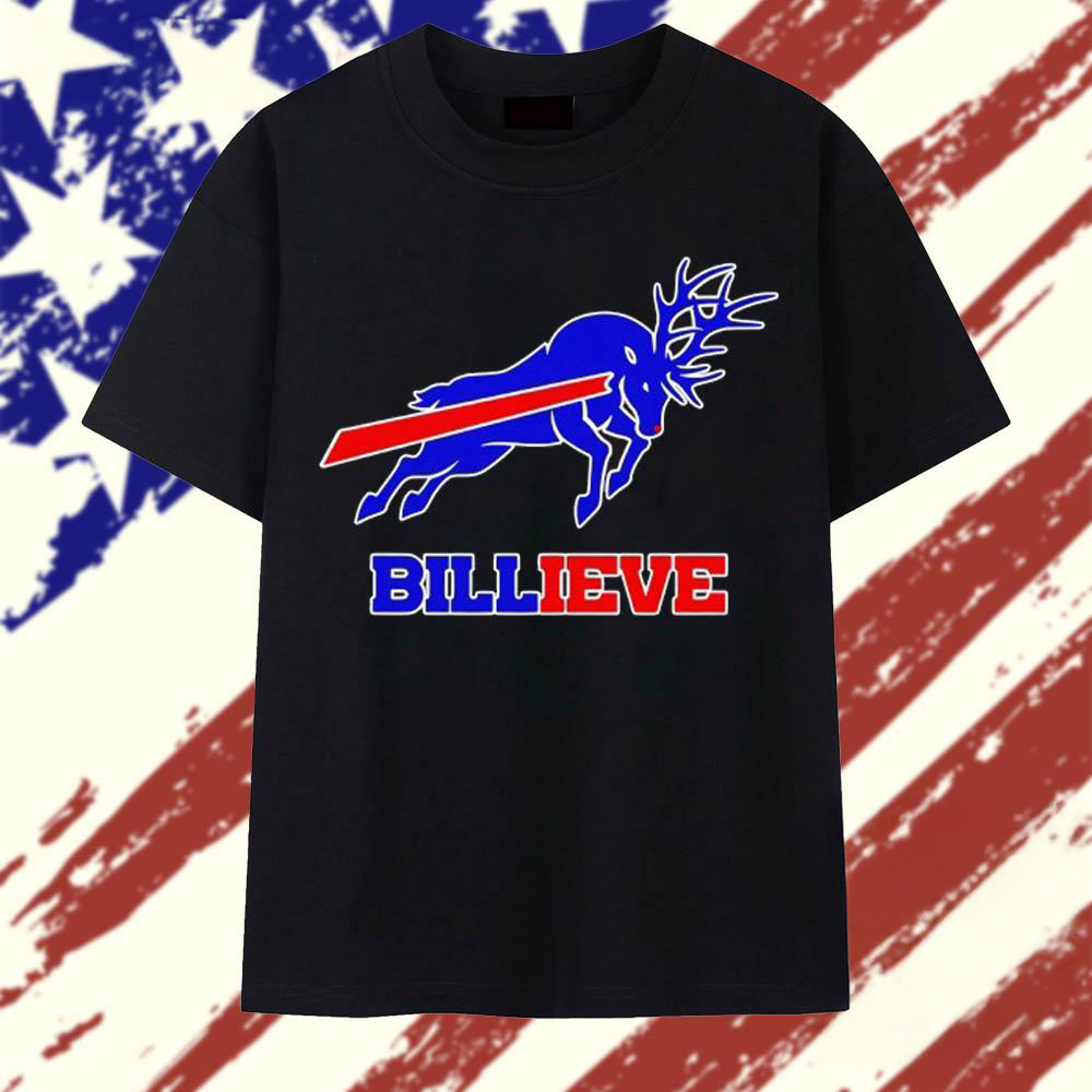 Reindeer Billieve Buffalo Bills Christmas Logo T Shirt
