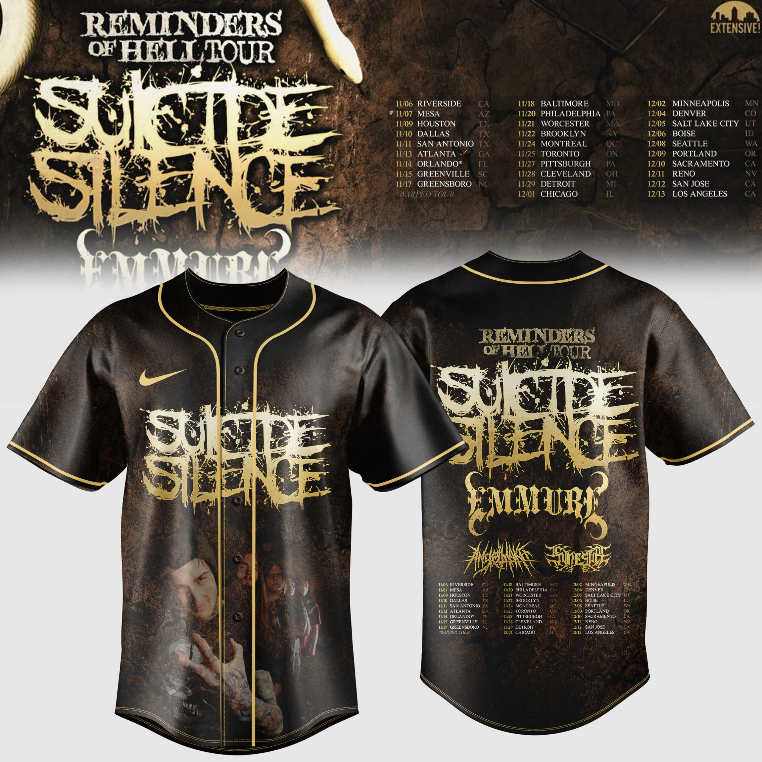 Reminders Of Hell Tour 2026 Edition Baseball Jersey Collector Edition
