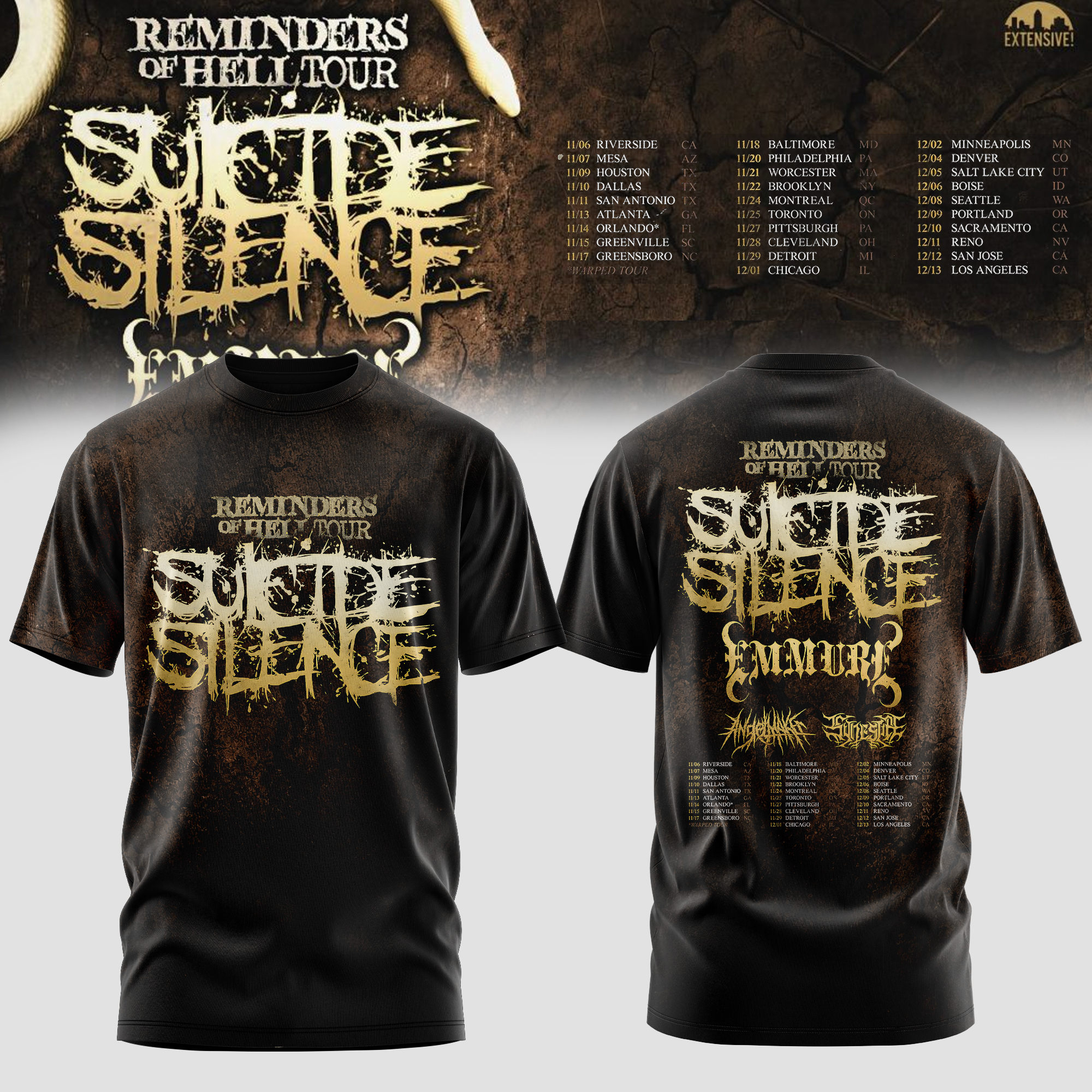 Reminders Of Hell Tour 2026 Edition Graphic T Shirt Tour Edition