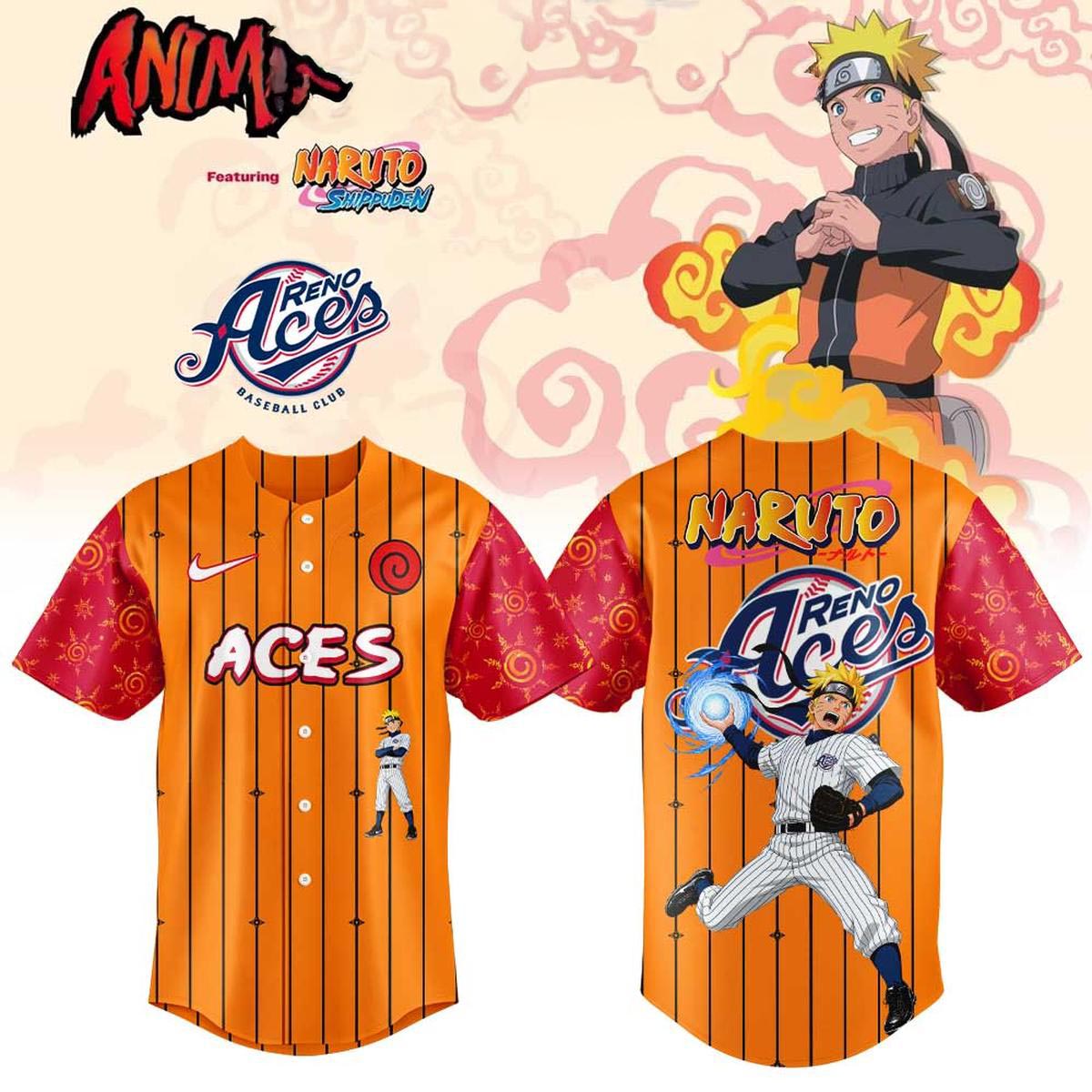 Reno Aces Naruto Anime Night Baseball Jersey Anime Baseball Fan Game Day Apparel 1 - Unicasport Reno Aces Naruto Anime Night Baseball Jersey Anime Baseball Fan Game Day Apparel
