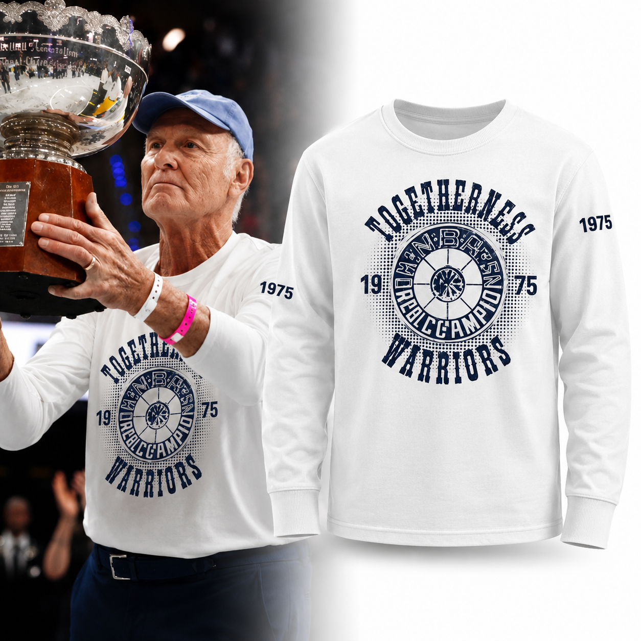 Rick Barry Togetherness Warriors 1975 NBA Finals Champion White Crewneck Sweatshirt Vintage Basketball Fan Gift