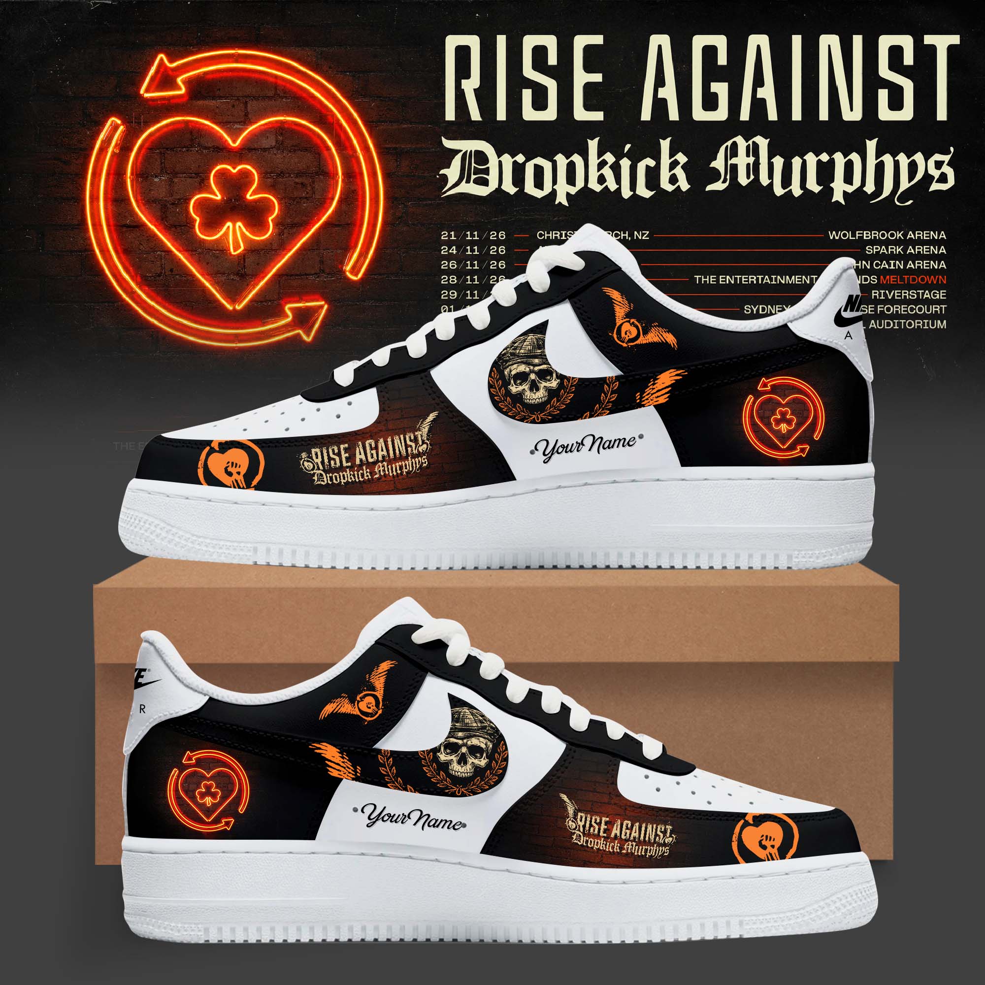 Rise Against x Dropkick Murphys AUNZ Tour 2026 Signature Sneakers Collection