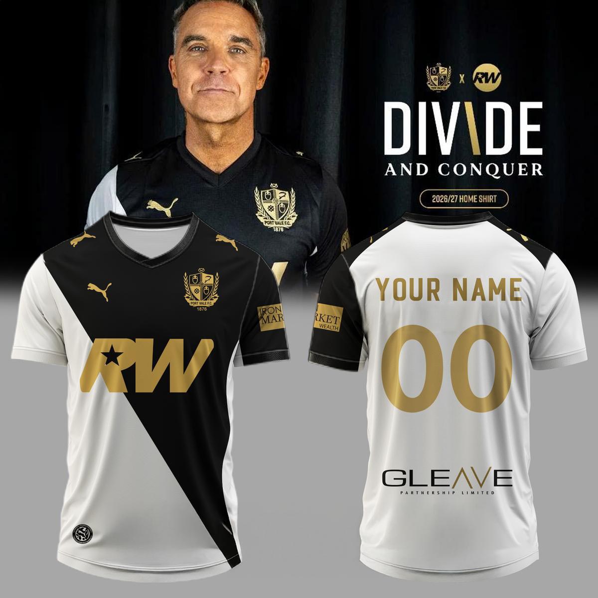 Robbie Williams x Port Vale FC BRITPOP World Tour Football Jersey Custom Name Number Edition 2 - Unicasport Robbie Williams x Port Vale FC BRITPOP World Tour Football Jersey Custom Name Number Edition