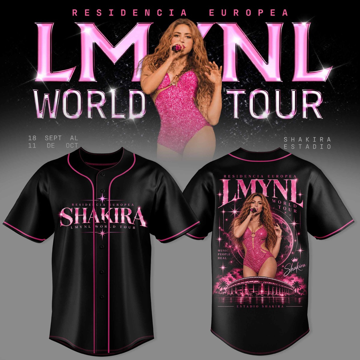 SHKR Residencia Europea World Tour Graphic Baseball Jersey 3D AOP Supporter Collection 1 - Unicasport SHKR Residencia Europea World Tour Graphic Baseball Jersey 3D AOP Supporter Collection