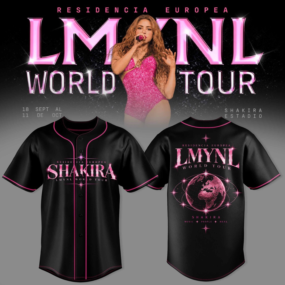 SHKR Residencia Europea World Tour Graphic Baseball Jersey 3D AOP Team Spirit Style 2 - Unicasport SHKR Residencia Europea World Tour Graphic Baseball Jersey 3D AOP Team Spirit Style