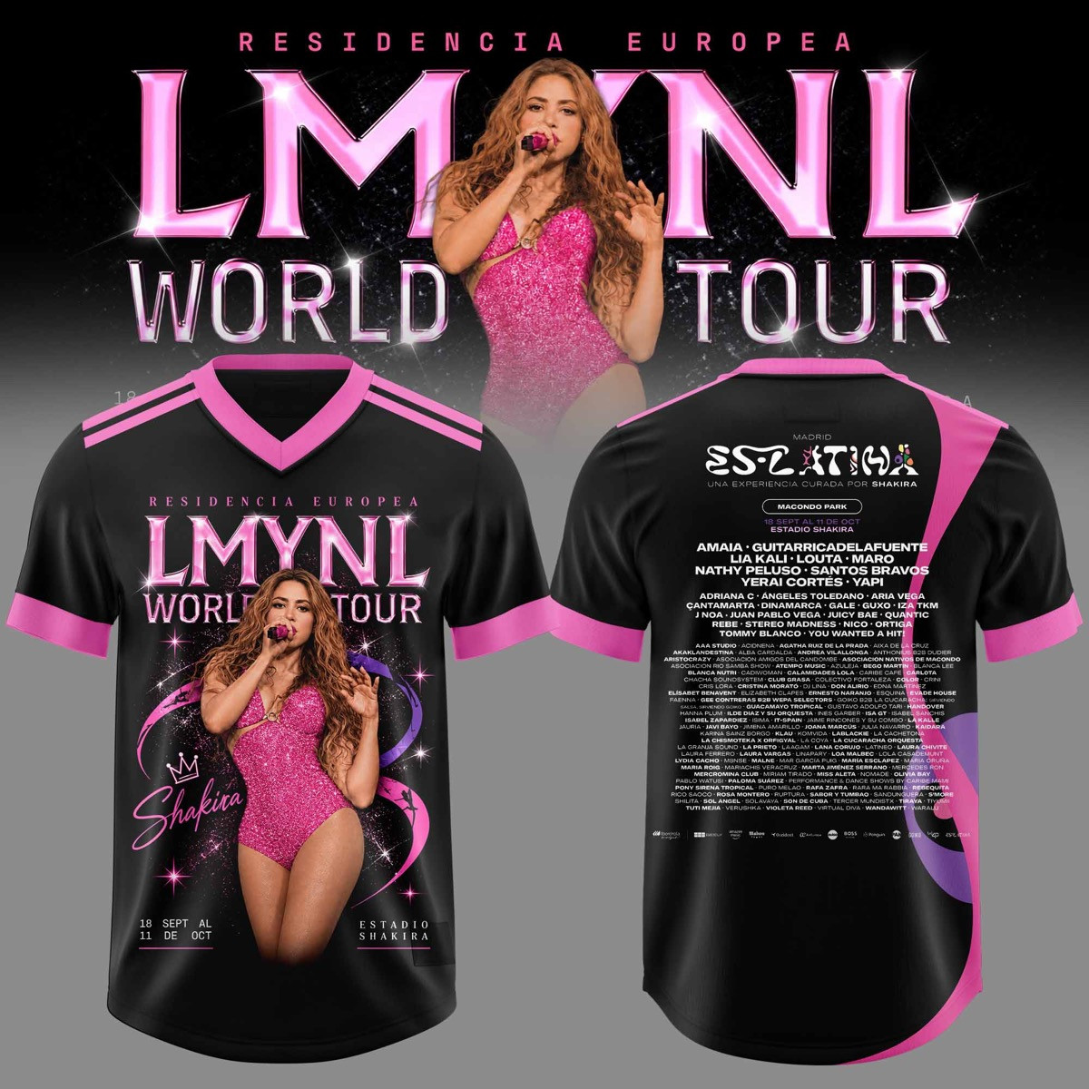 SHKR Residencia Europea World Tour Graphic Football Jersey 3D AOP Fanwear Collection 1 - Unicasport SHKR Residencia Europea World Tour Graphic Football Jersey 3D AOP Fanwear Collection