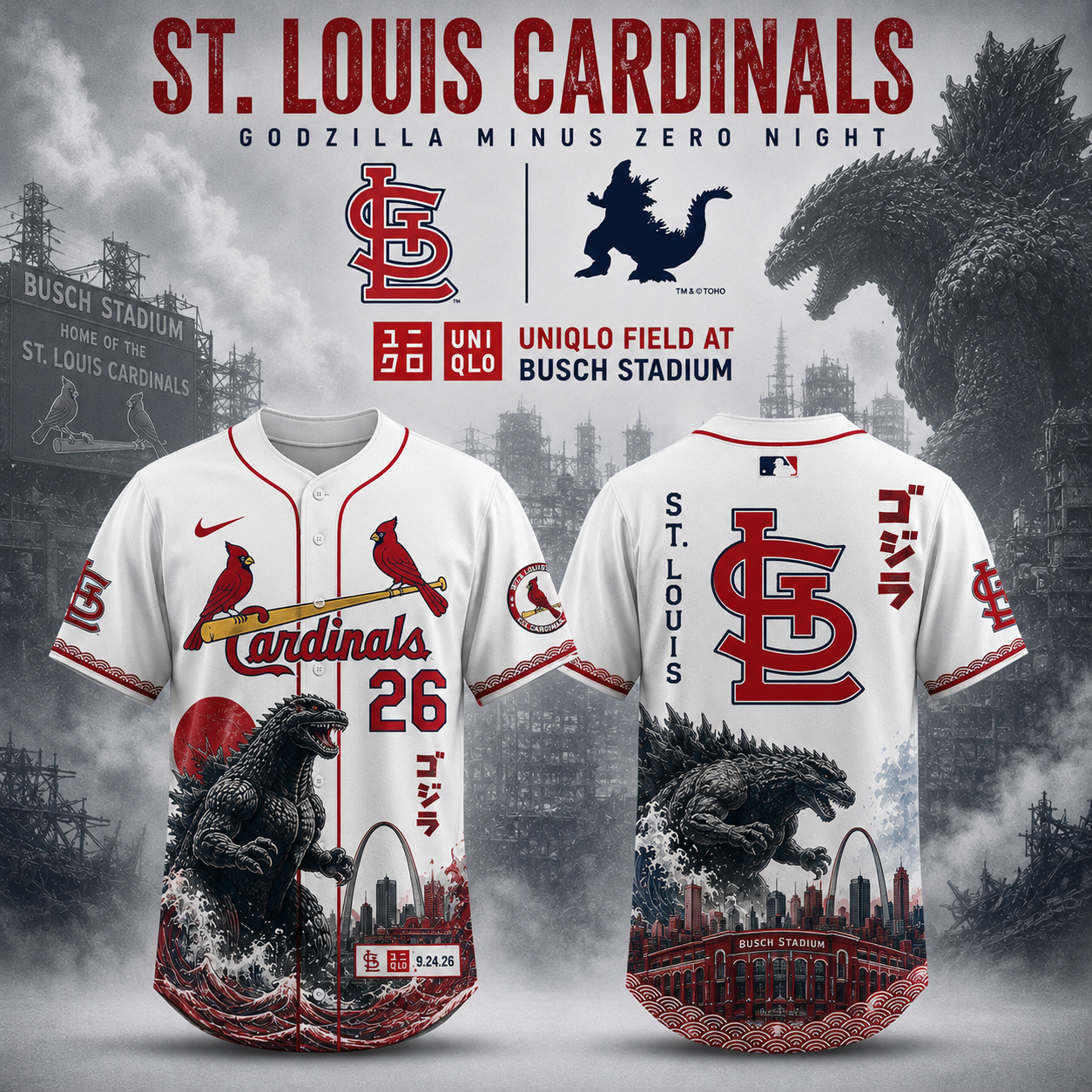 STL Godzilla Minus One Limited Edition Baseball Jersey Classic Version