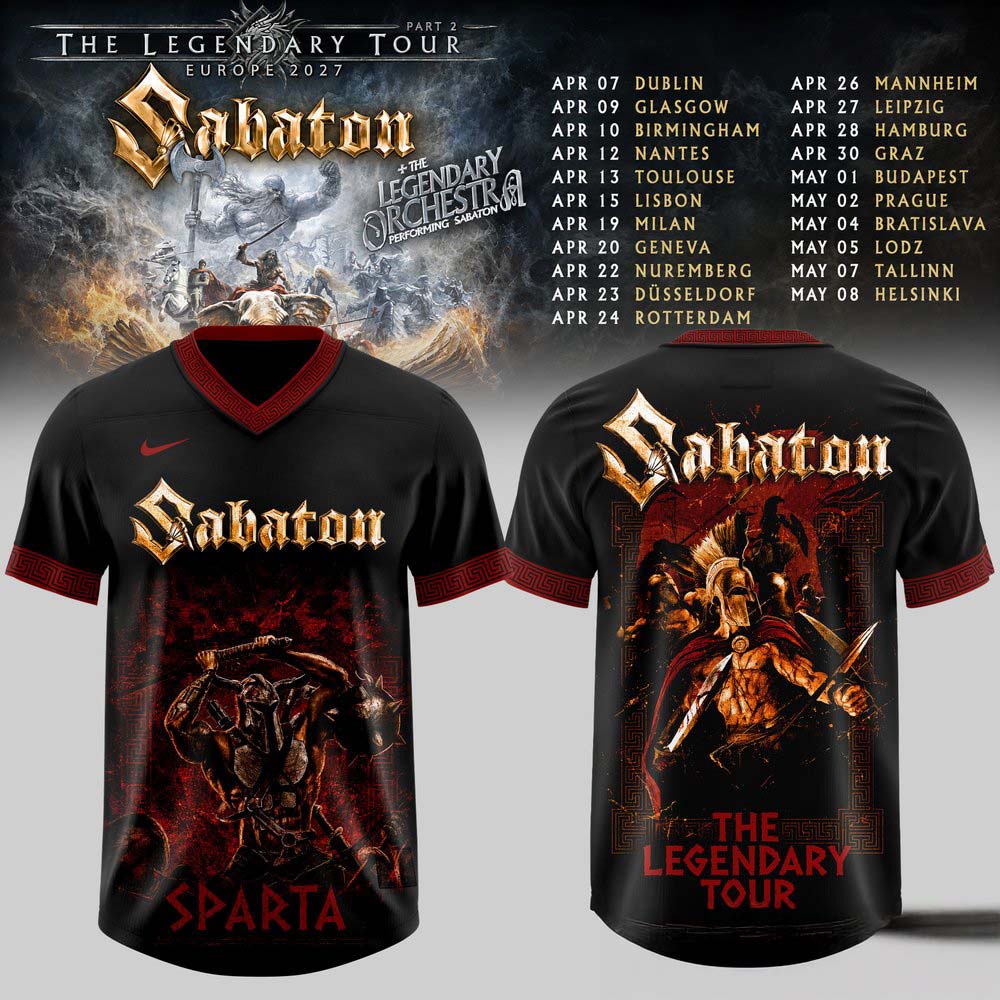 Sabaton The Legendary Tour 2027 Edition Football Jersey Rock Band Concert Fan Wear 1 - Unicasport Sabaton The Legendary Tour 2027 Edition Football Jersey Rock Band Concert Fan Wear