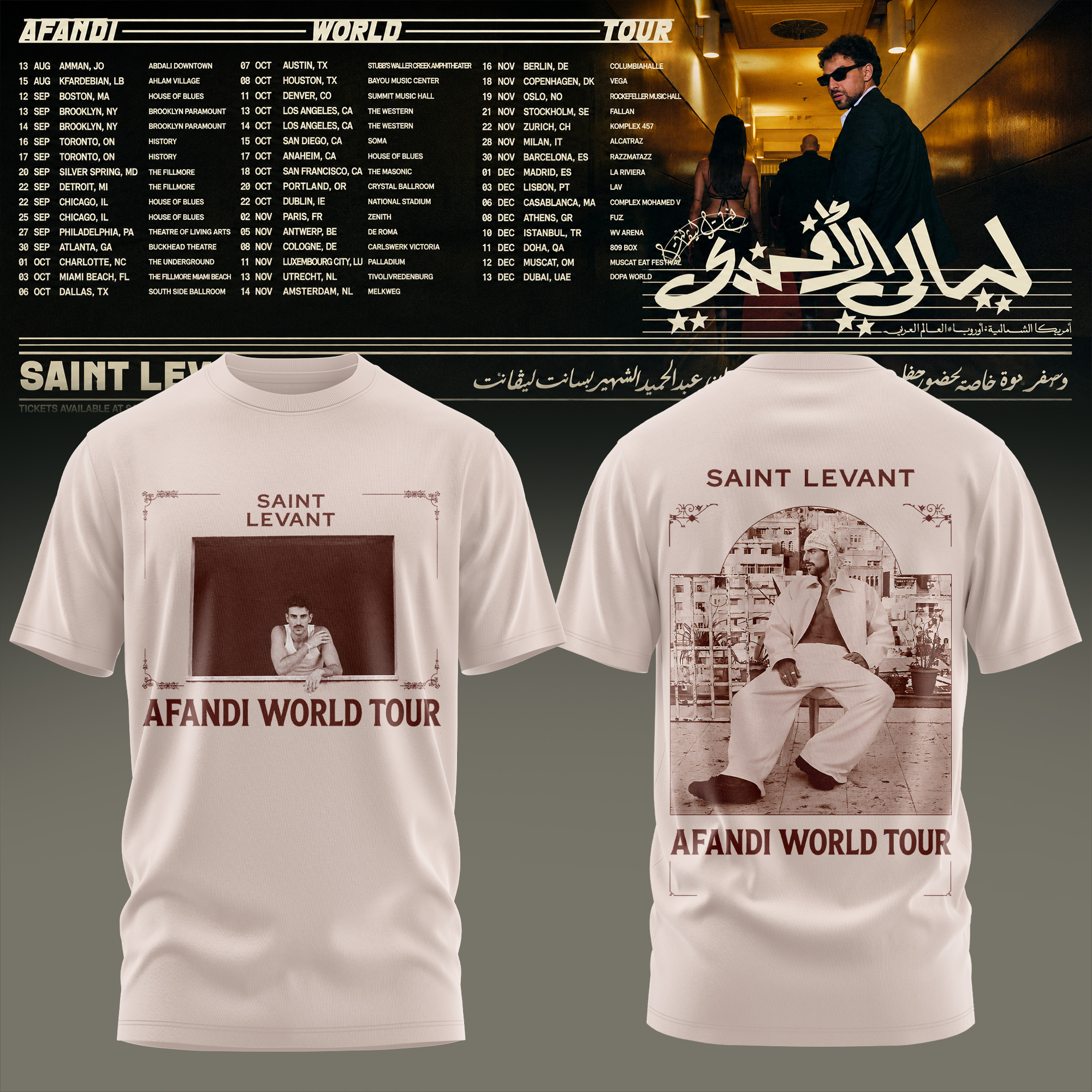 Saint Levant Afandi World Tour Collector Edition Graphic T Shirt