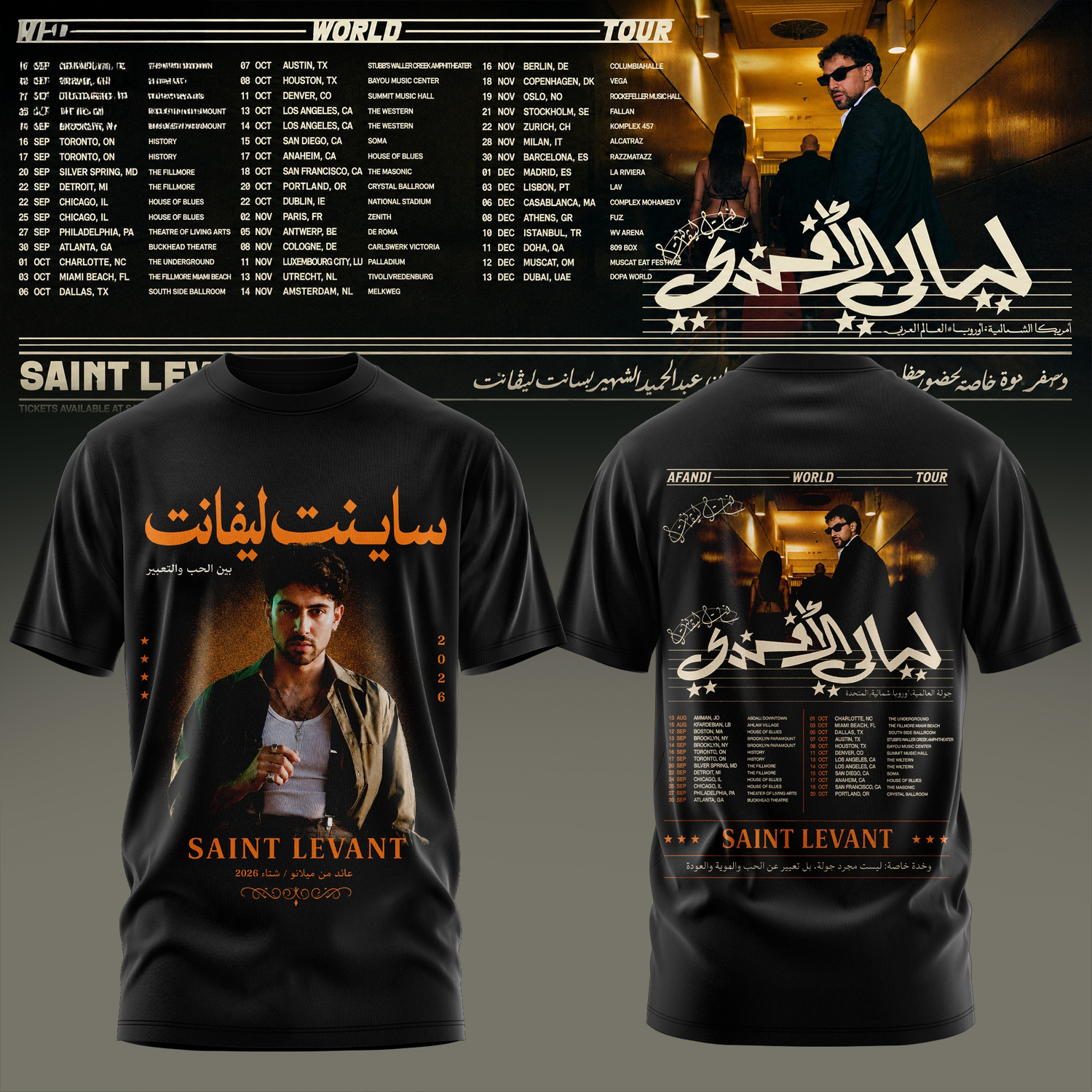 Saint Levant Afandi World Tour Collector Edition Graphic T Shirt