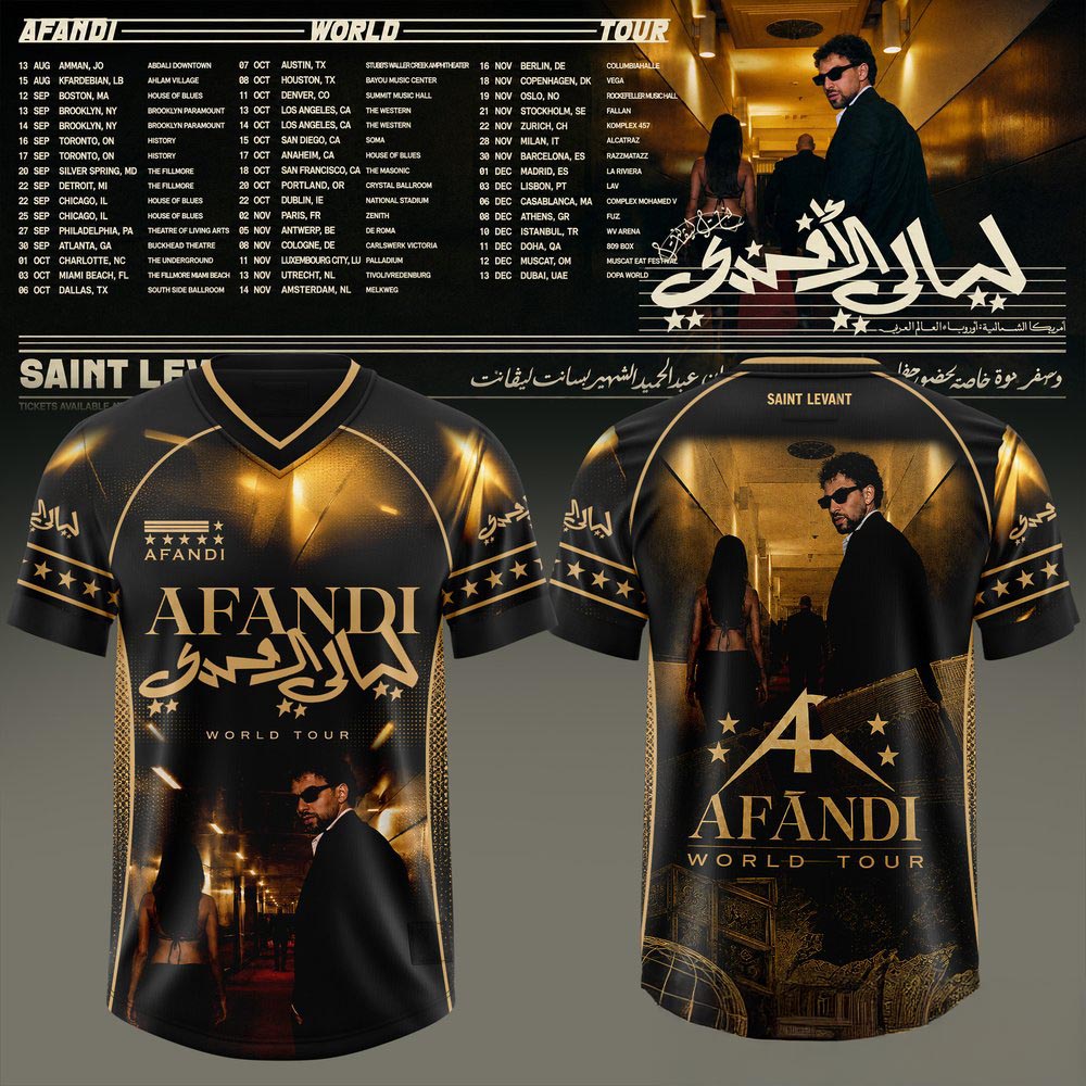 Saint Levant Afandi World Tour Football Jersey Music Concert Fan Apparel 1 - Unicasport Saint Levant Afandi World Tour Football Jersey Music Concert Fan Apparel