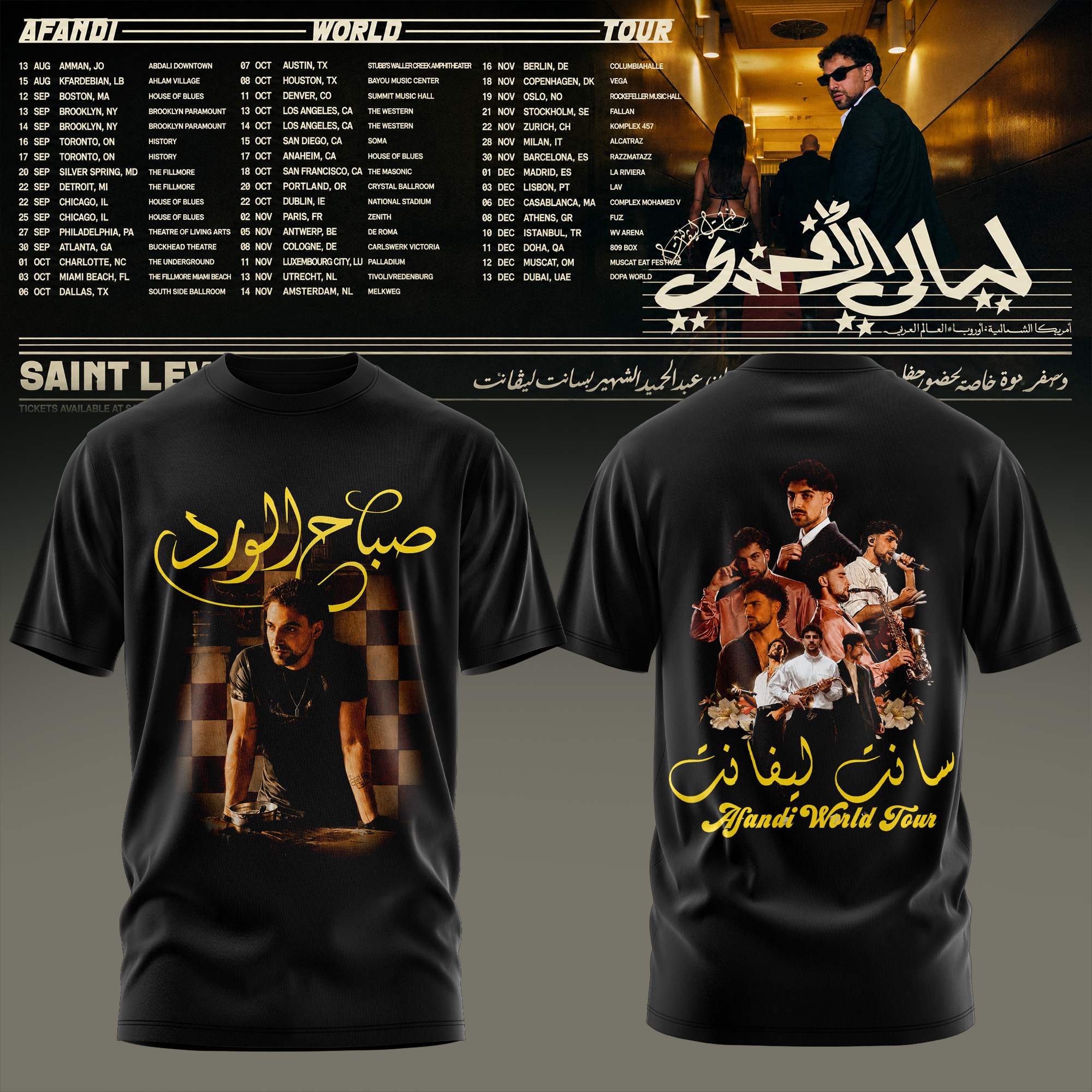 Saint Levant Afandi World Tour Premium Concert Graphic Tee