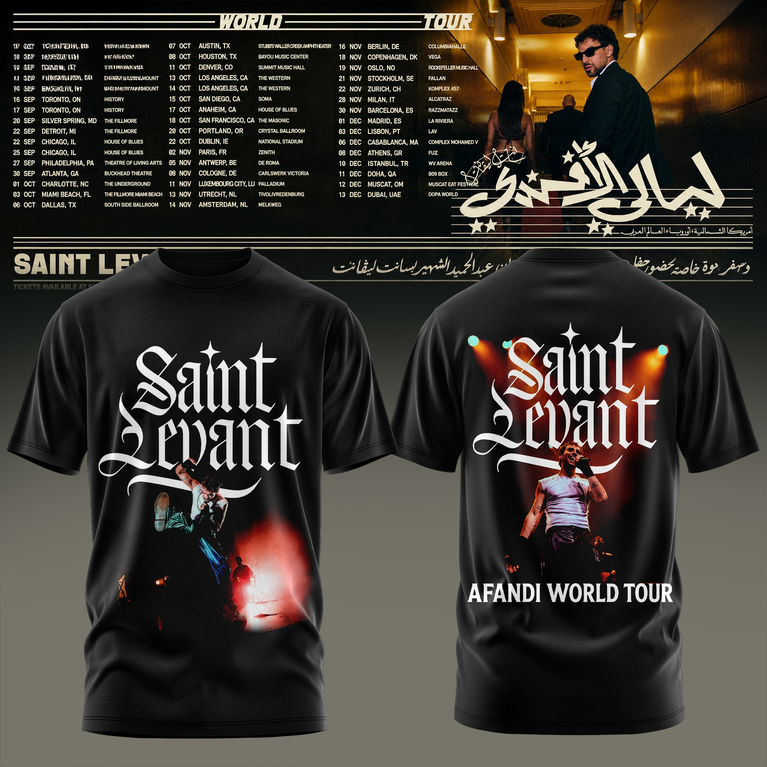 Saint Levant Afandi World Tour Premium Concert Graphic Tee