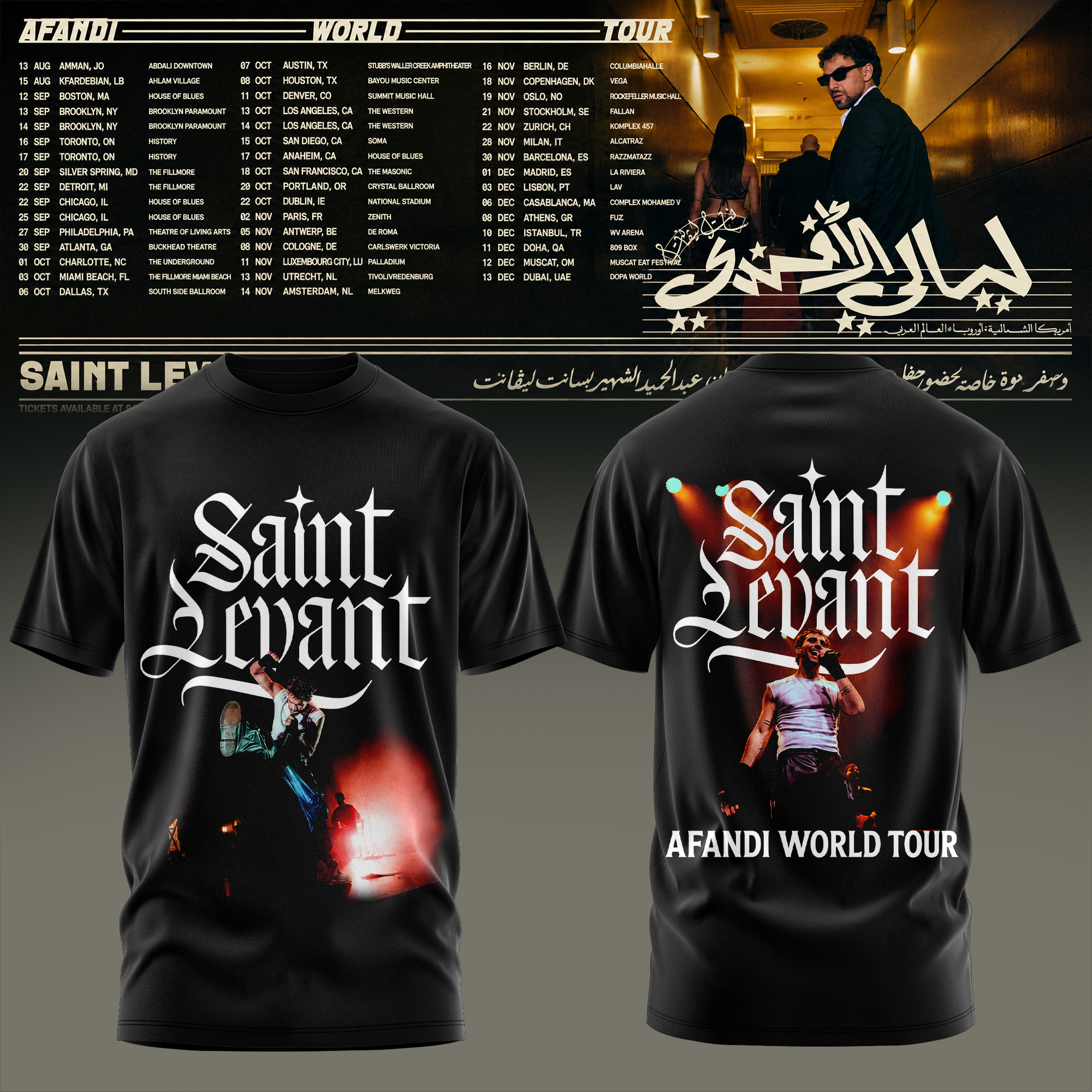 Saint Levant Afandi World Tour Signature Fan Graphic Tee