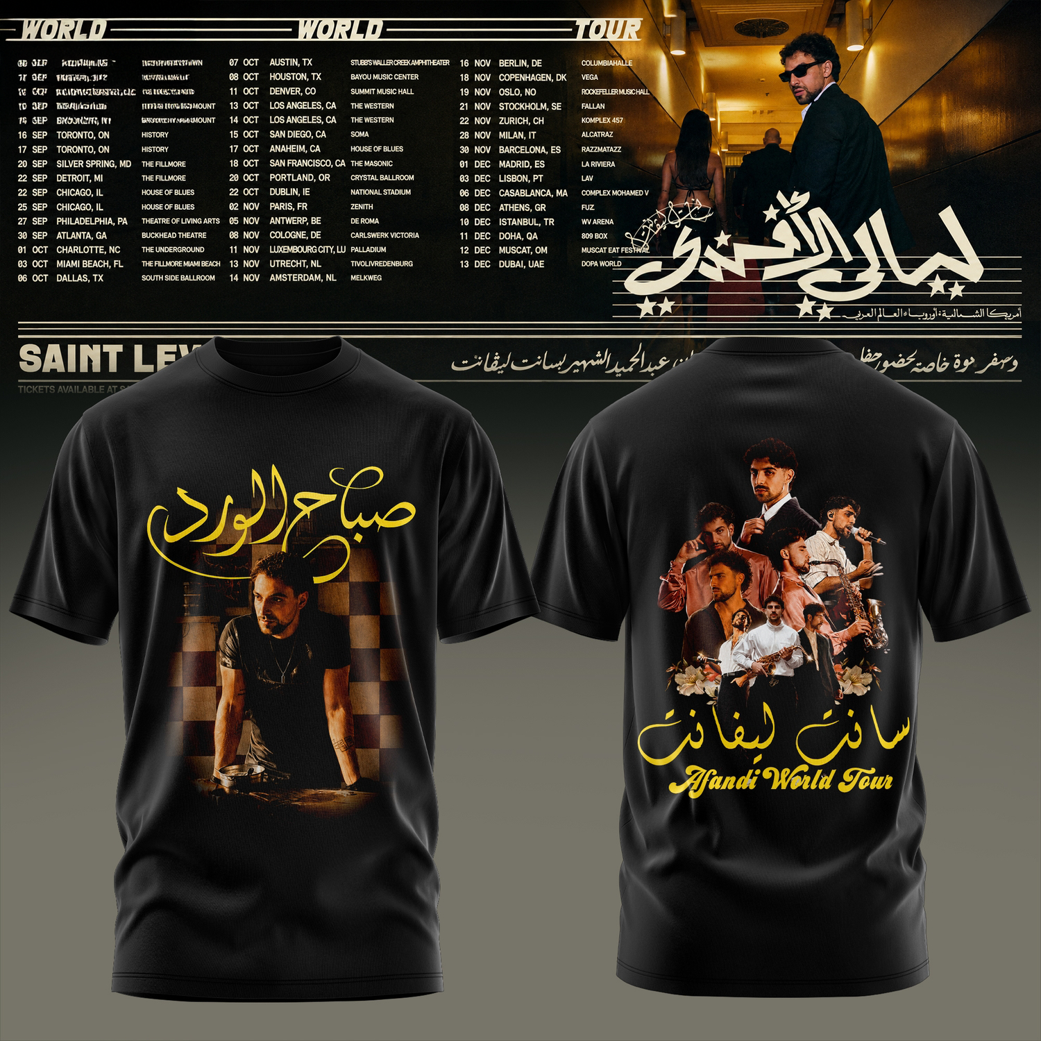 Saint Levant Afandi World Tour Signature Fan Graphic Tee