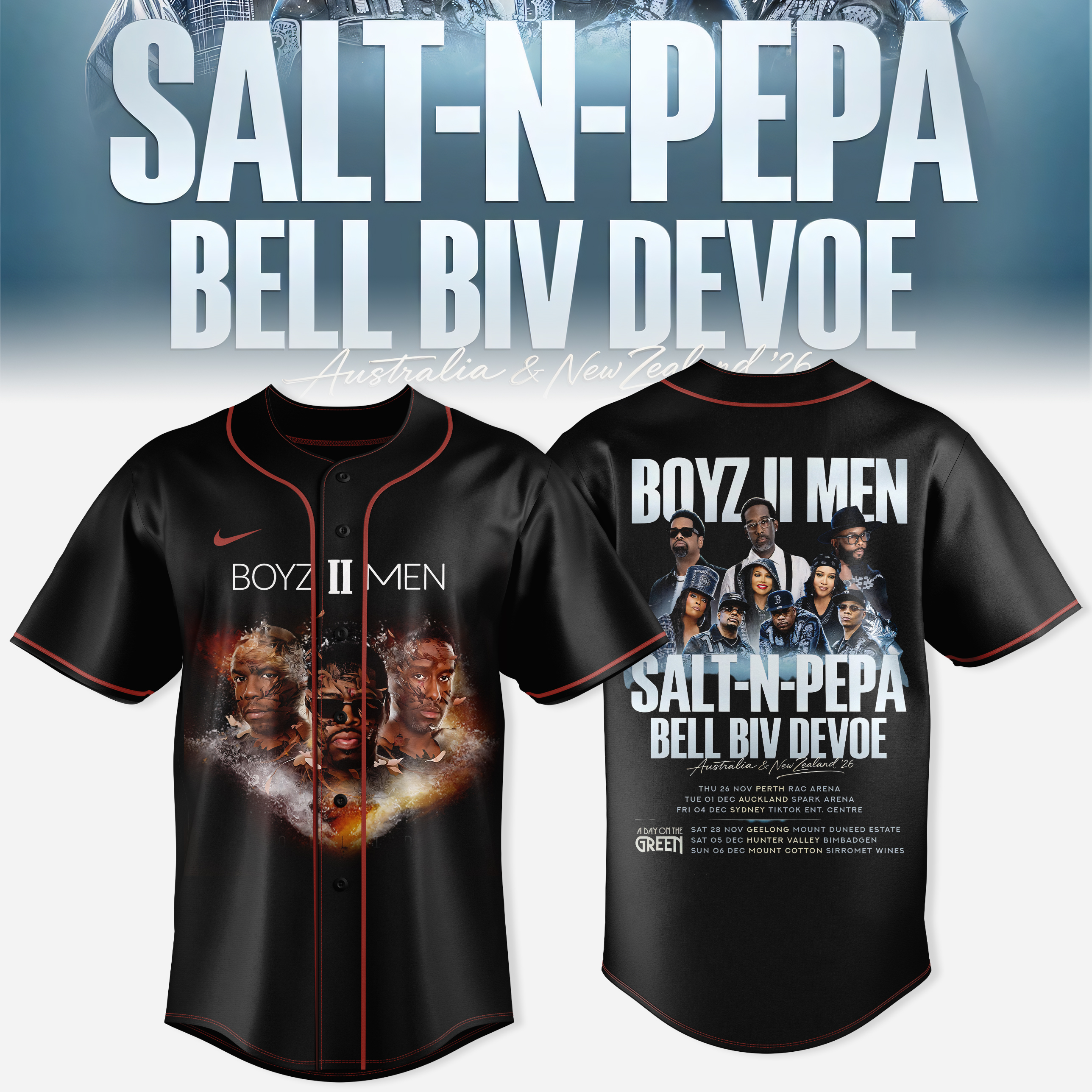 Salt N Pepa Boyz II Men Bell Biv DeVoe Collection Baseball Jersey