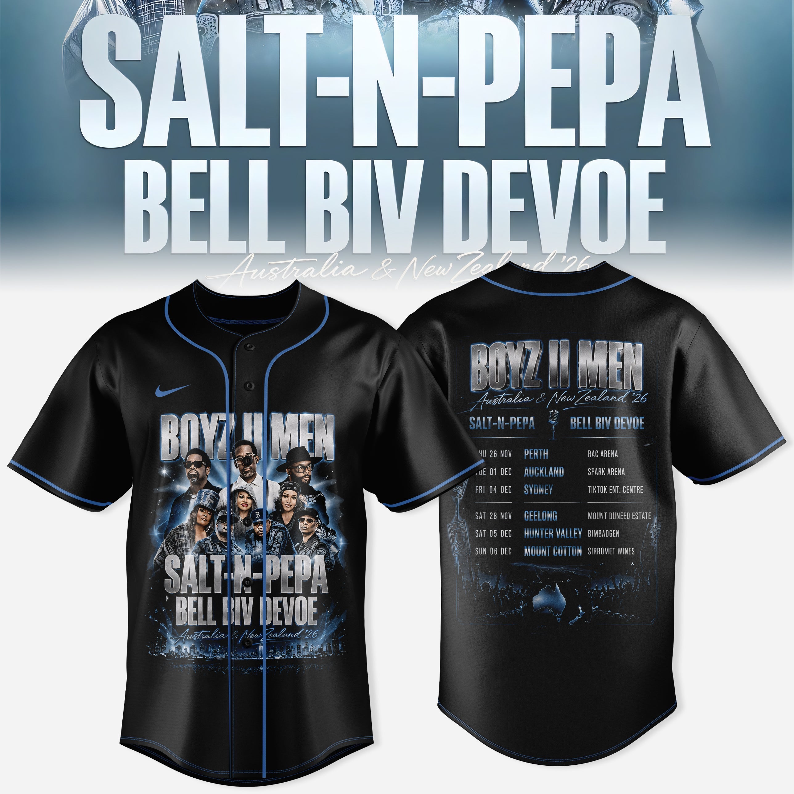 Salt N Pepa Boyz II Men Bell Biv DeVoe Collection Collector Edition Baseball Jersey