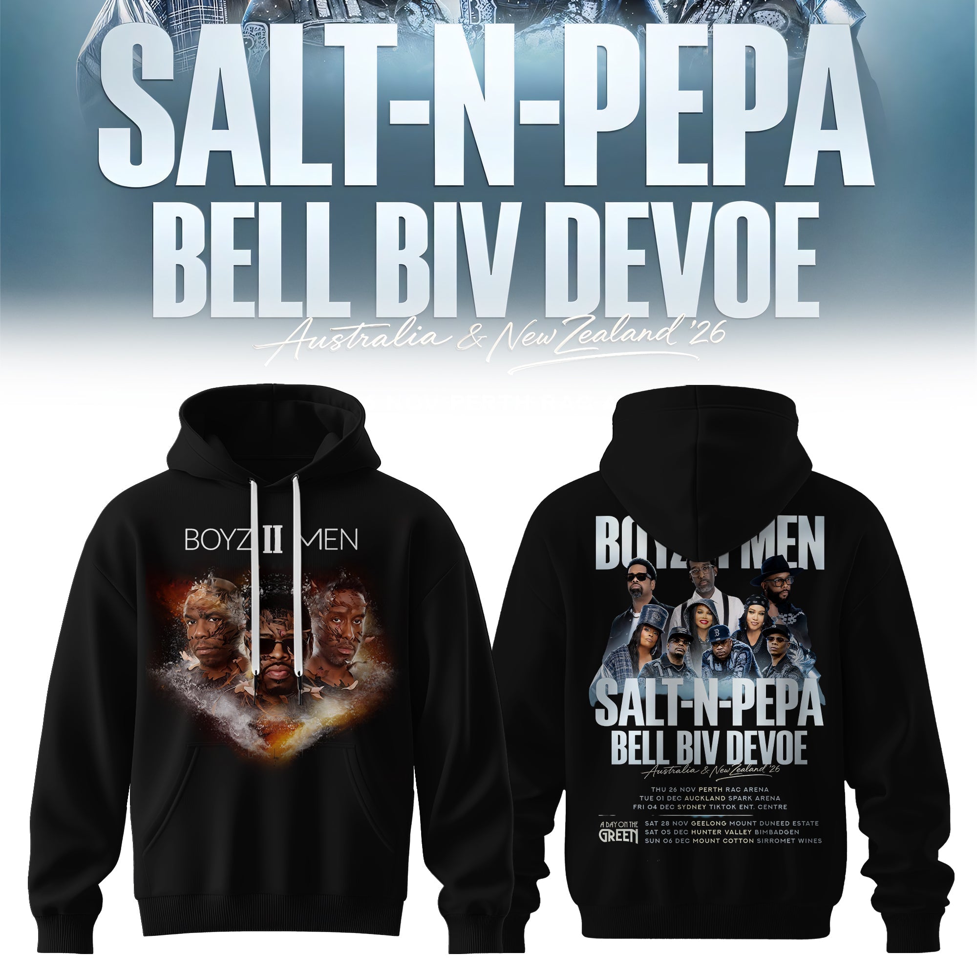 Salt N Pepa Boyz II Men Bell Biv DeVoe Collection Limited Edition Pullover Hoodie