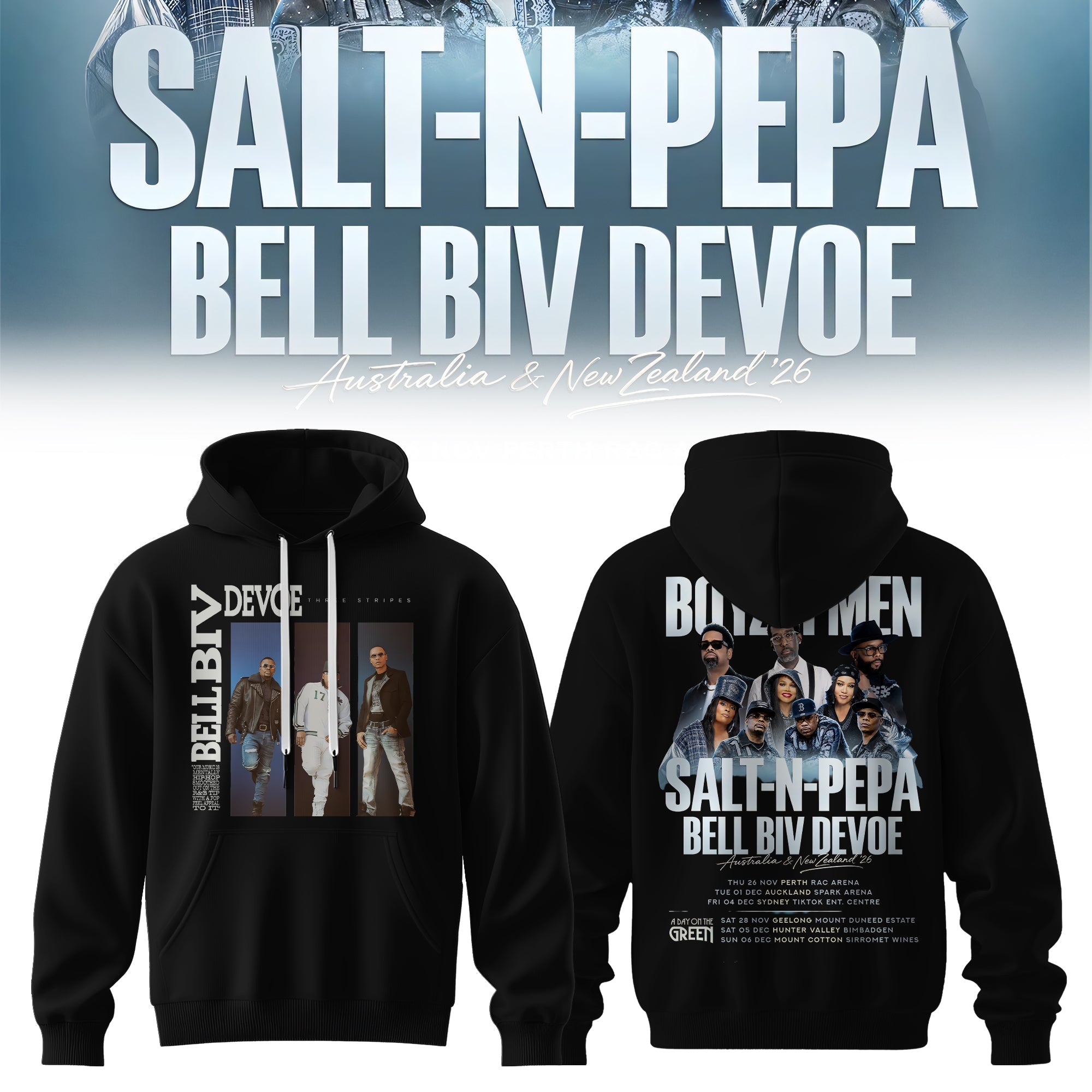 Salt N Pepa Boyz II Men Bell Biv DeVoe Collection Signature Fan Hoodie